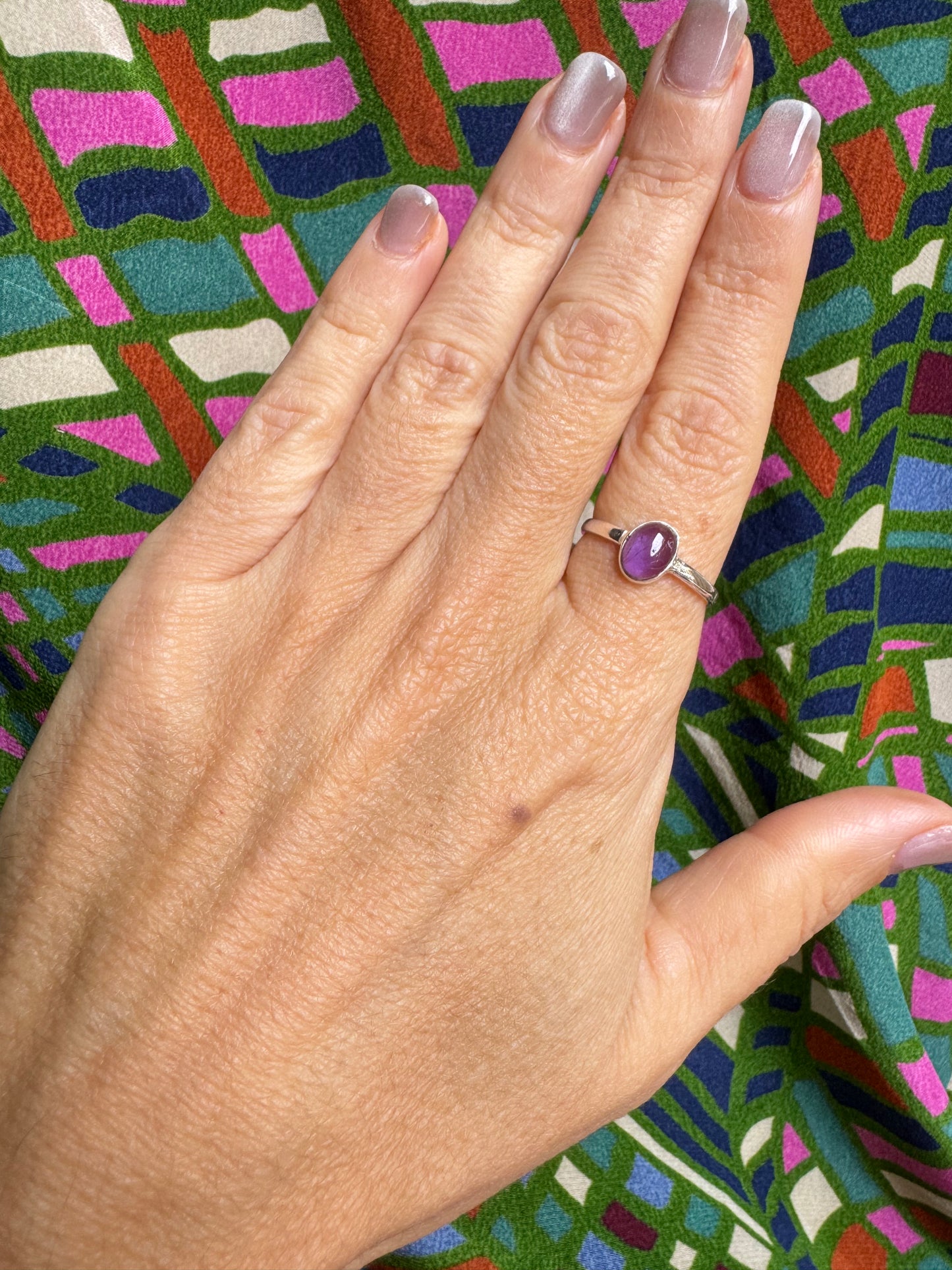 925 silver amethyst ring size 20/21 - 21A