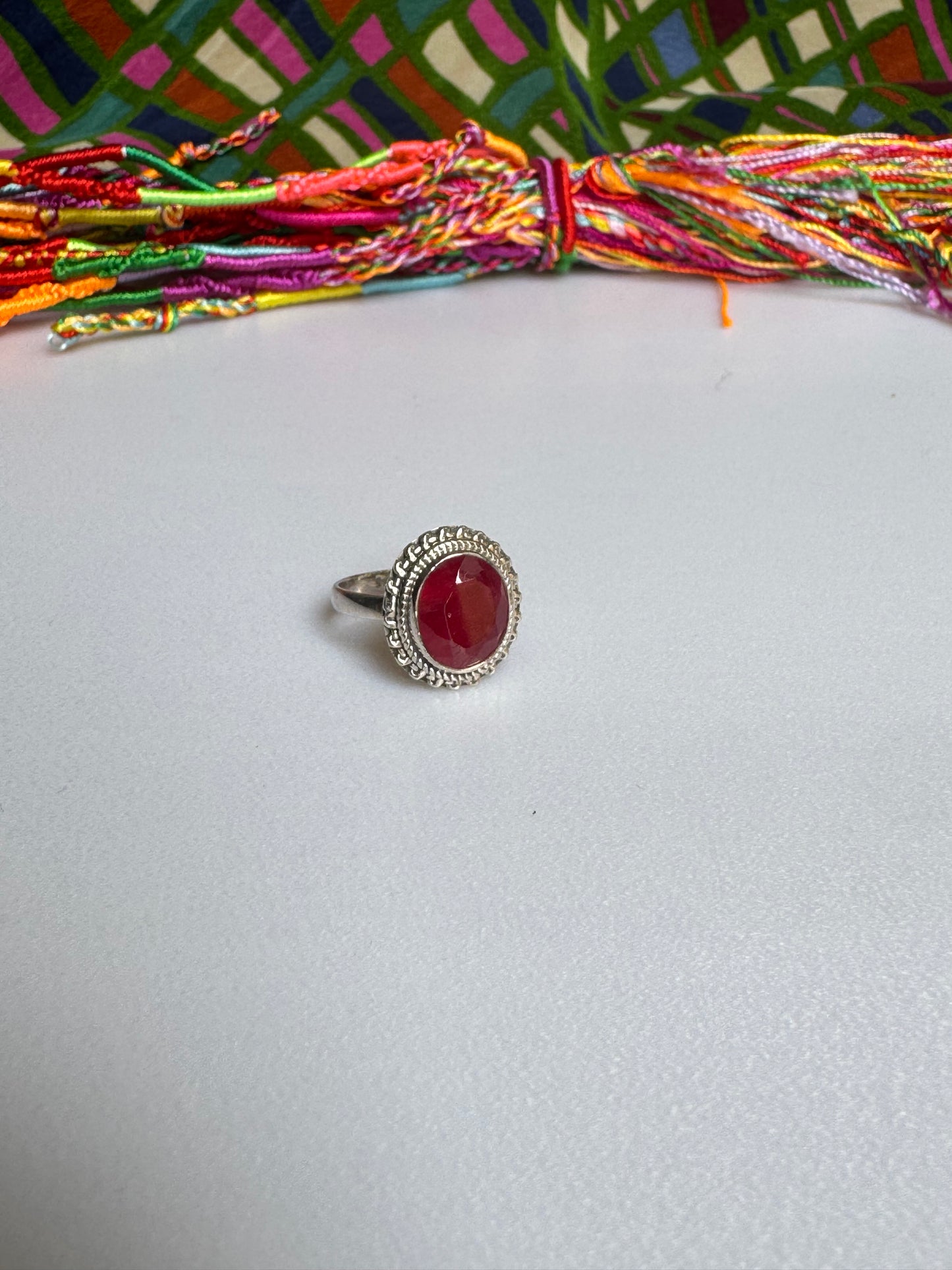 Anello argento 925 radice di rubino misura 15 - 20AM