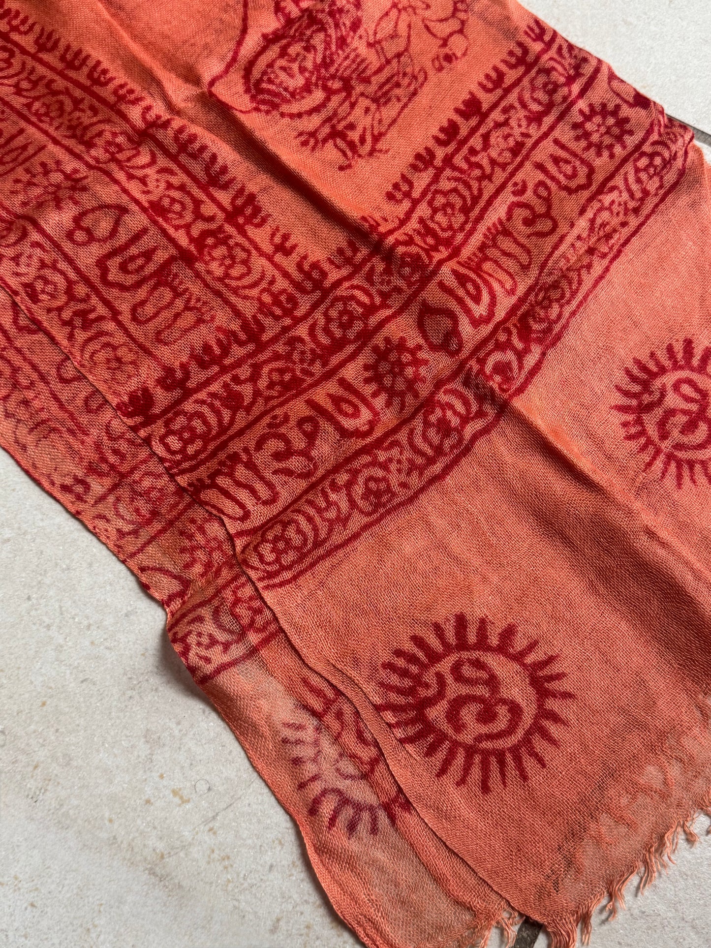 Pashmina sciarpa India arancione ohm e Shiva