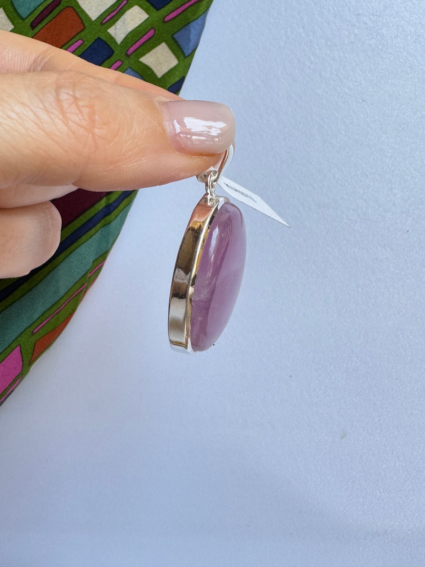 Ciondolo pendente argento 925 kunzite 21K