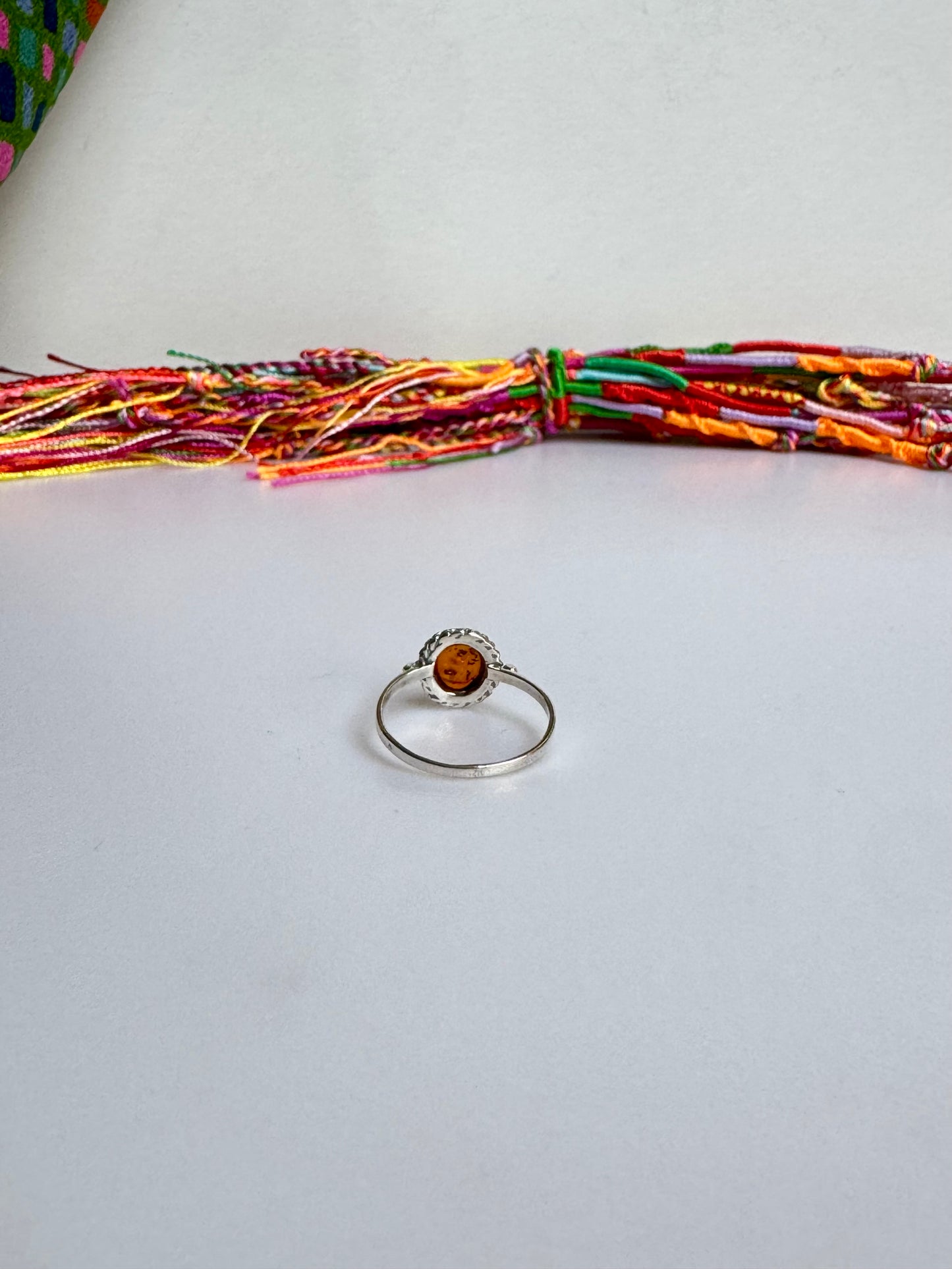 Anello argento 925 ambra misura 16 - 21AMB