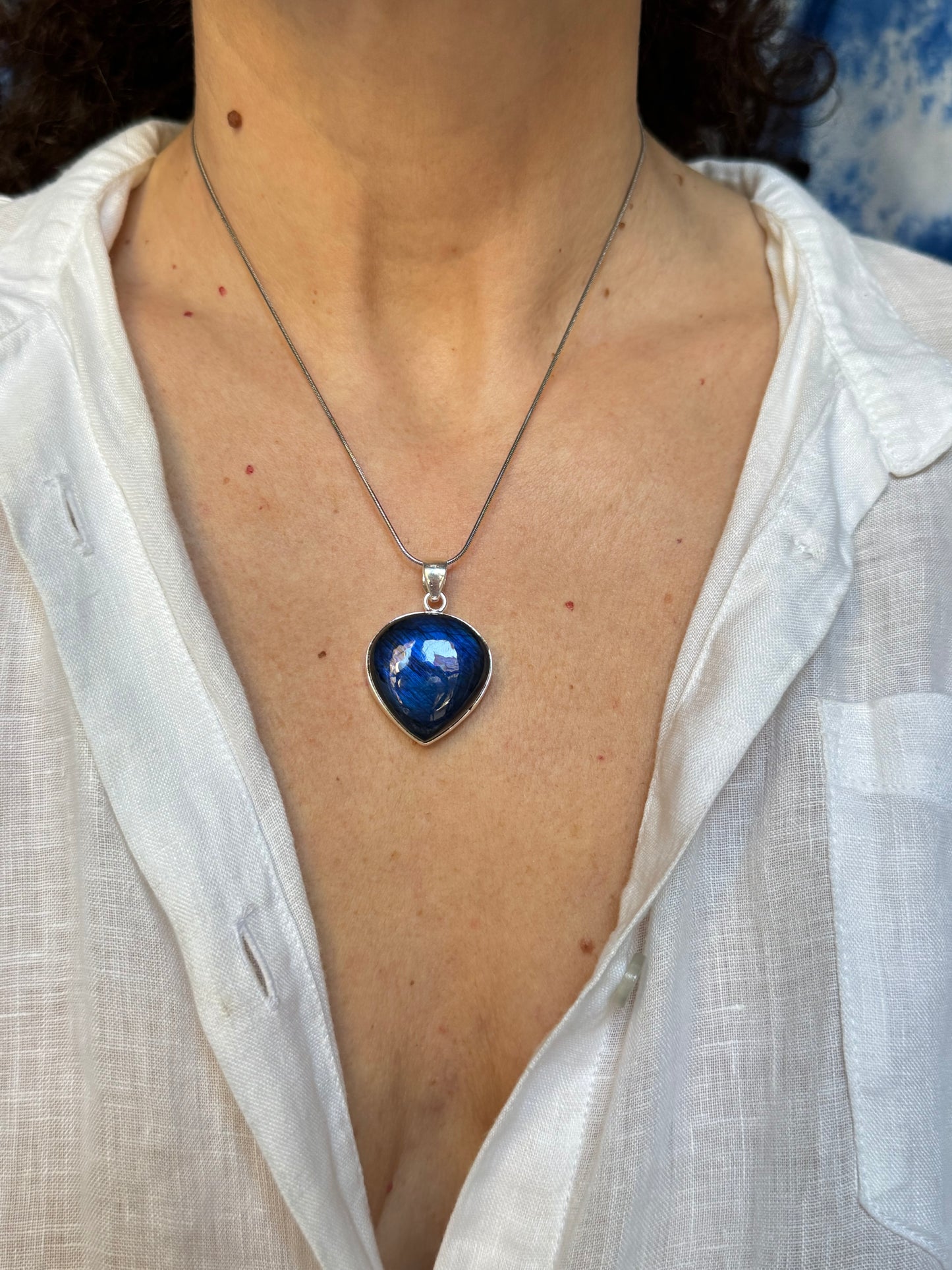 Ciondolo pendente argento 925 labradorite 22K