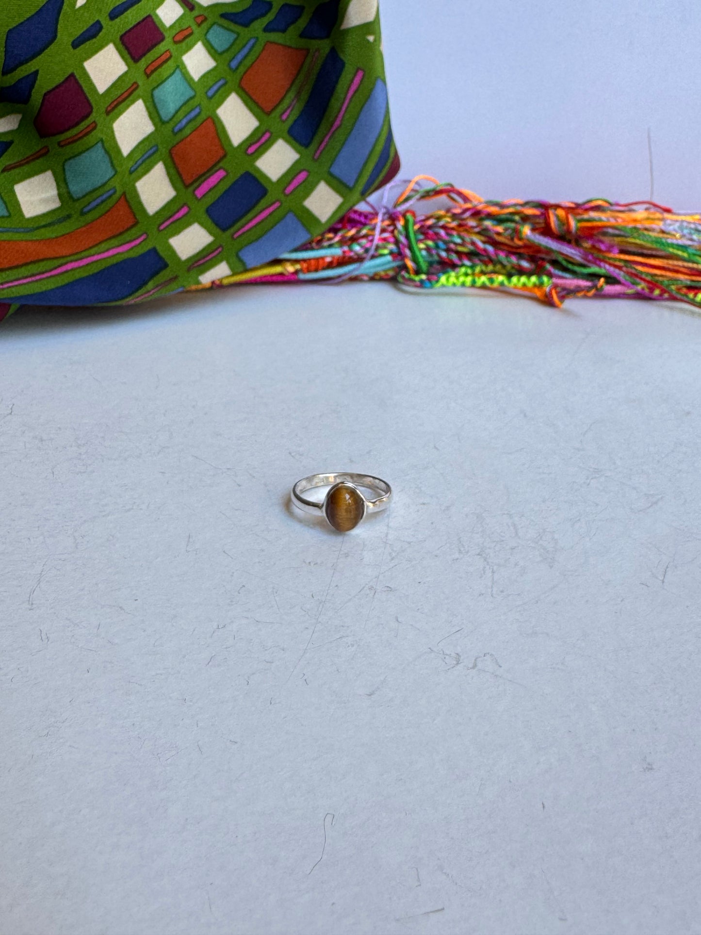 Anello argento 925 occhio di tigre misura 10- 20WE