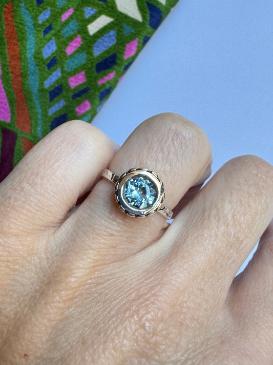 Anello argento 925 acquamarina misura 12 - 17UM