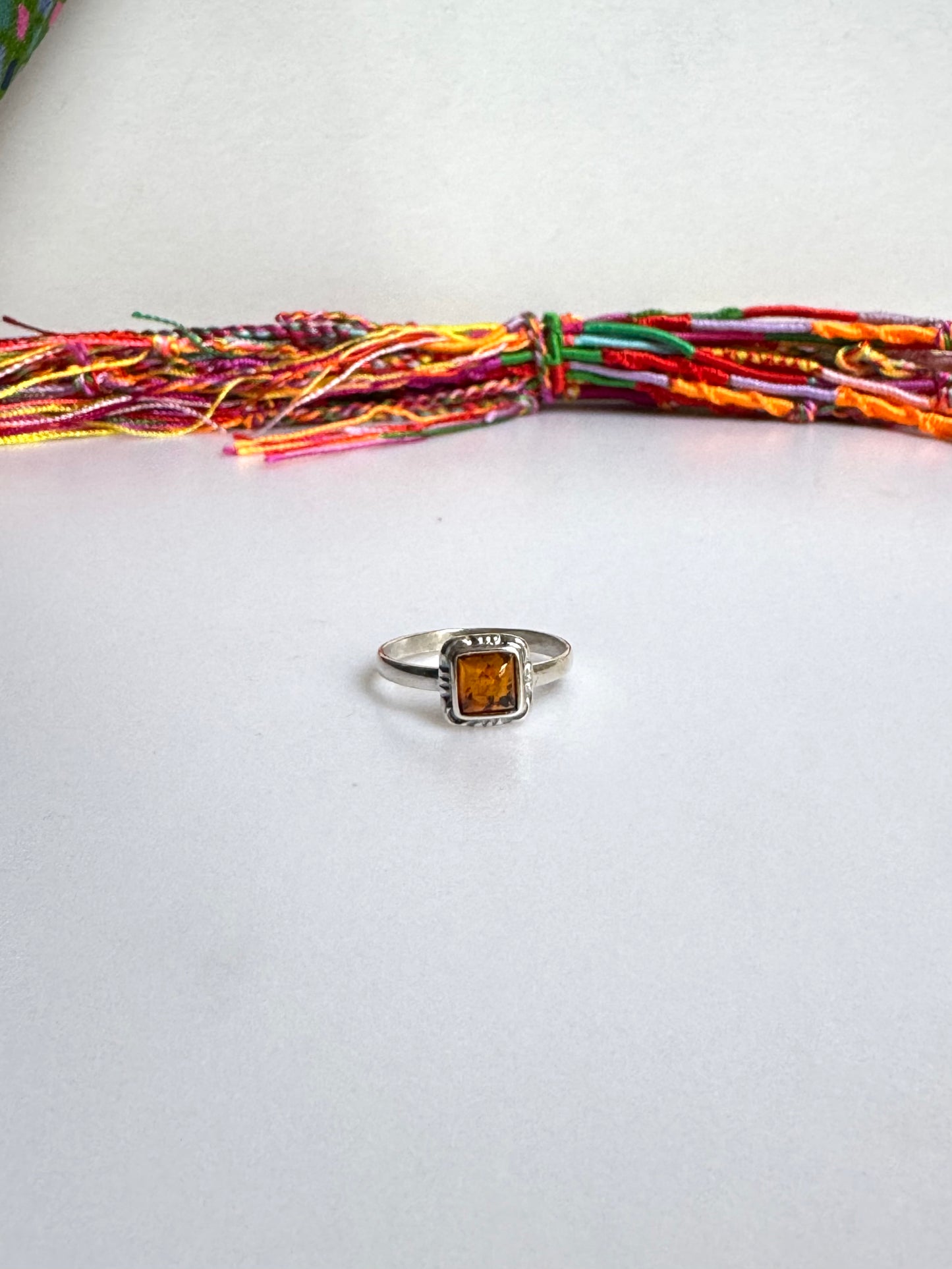 Anello argento 925 ambra misura 22 - 16AMB