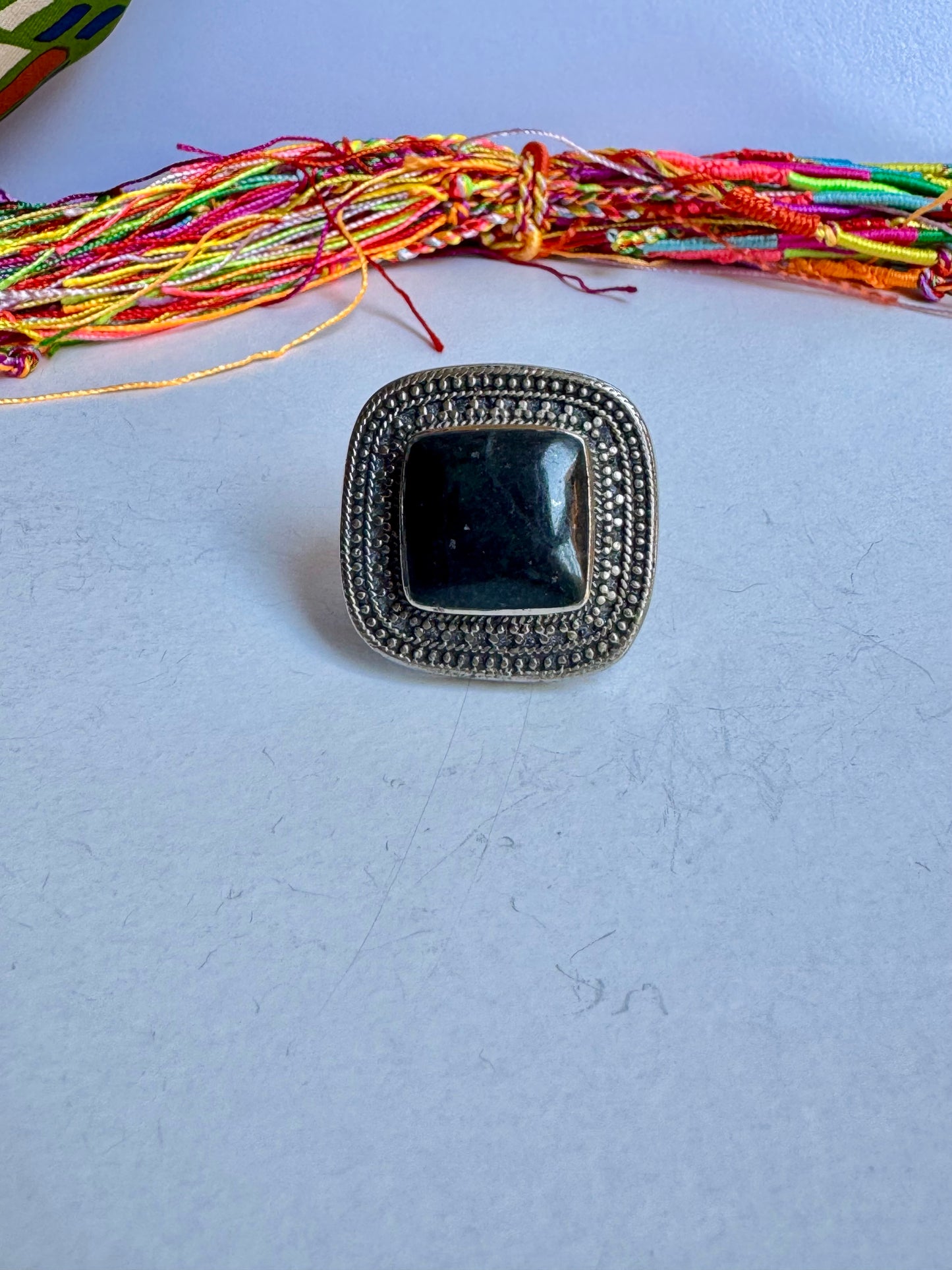 Anello antico pietra agata vintage regolabile