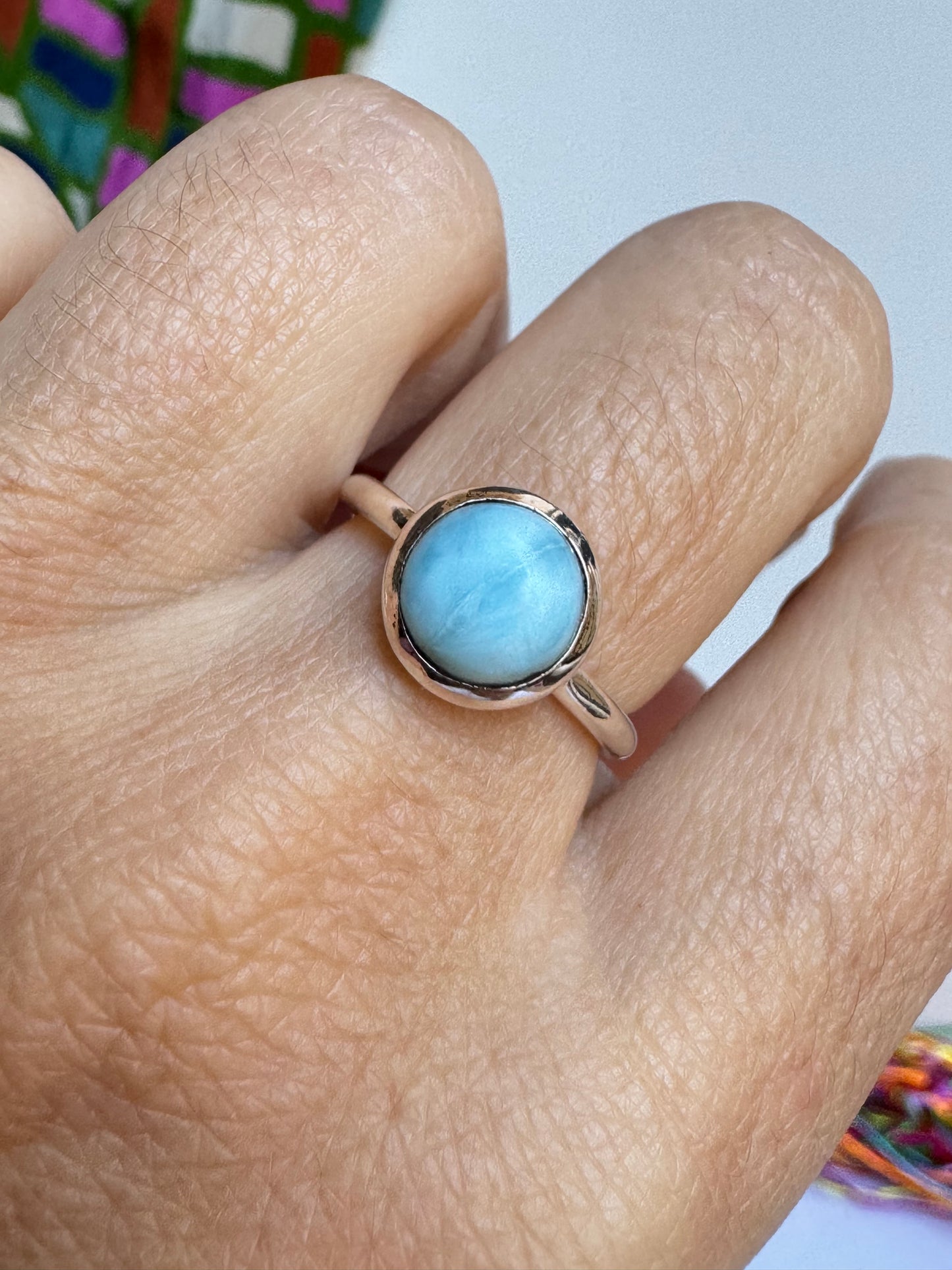 Anello argento 925 larimar misura 14 - 2LA
