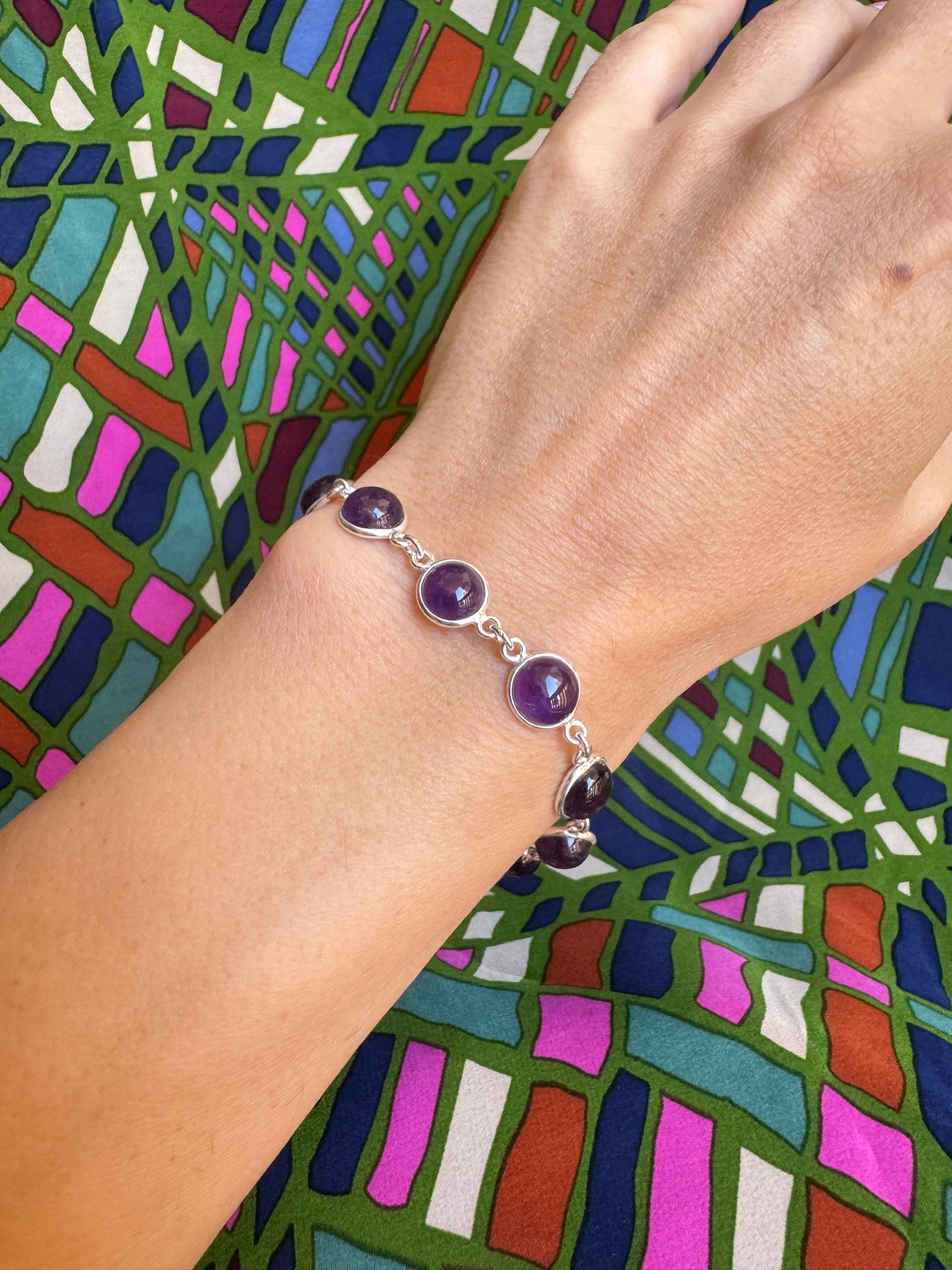 925 silver amethyst bracelet B65