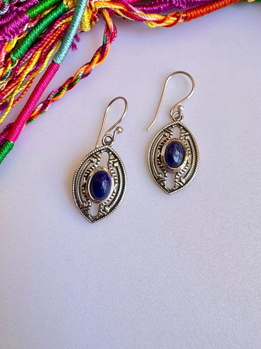 925 silver earrings with lapis lazuli R22