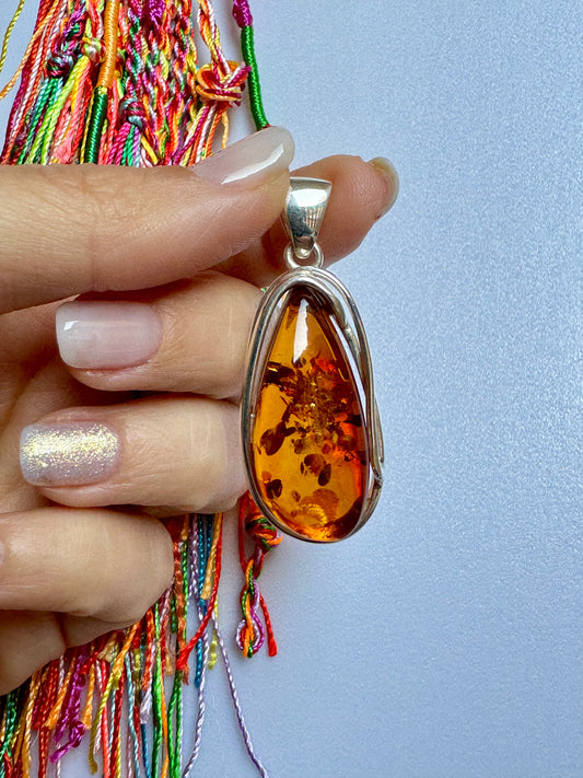 925er Silberanhänger Bernstein 1AM