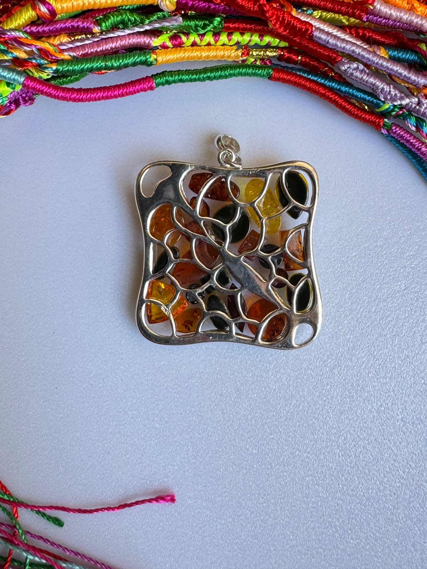 C14 amber 925 silver pendant