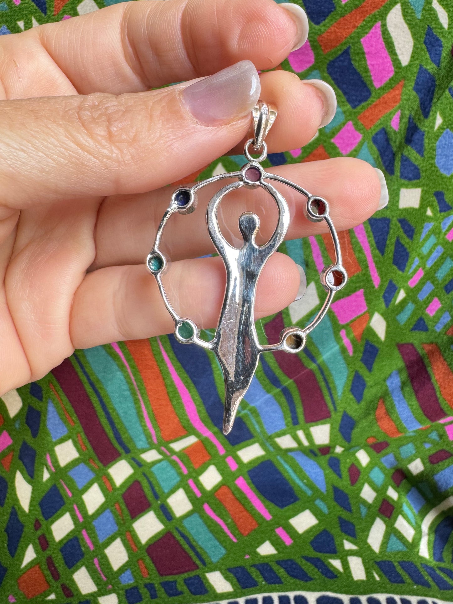 925 silver pendant 7 chakras