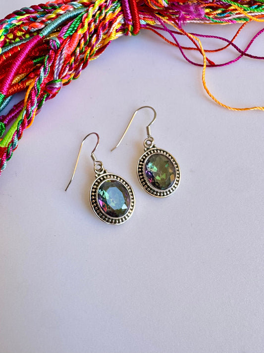 Orecchini argento 925 mystic stone D37