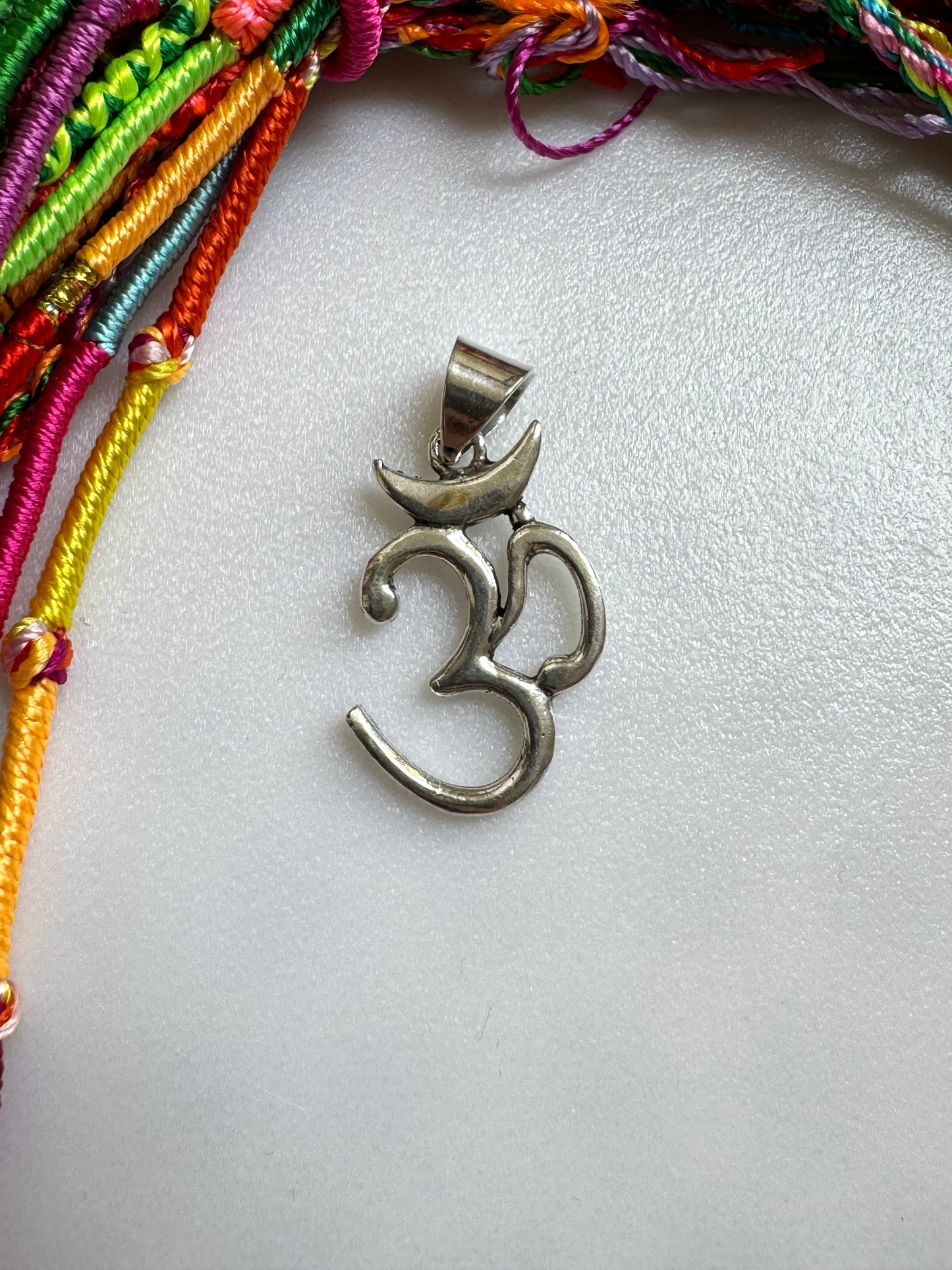 Silver necklace with ohm pendant