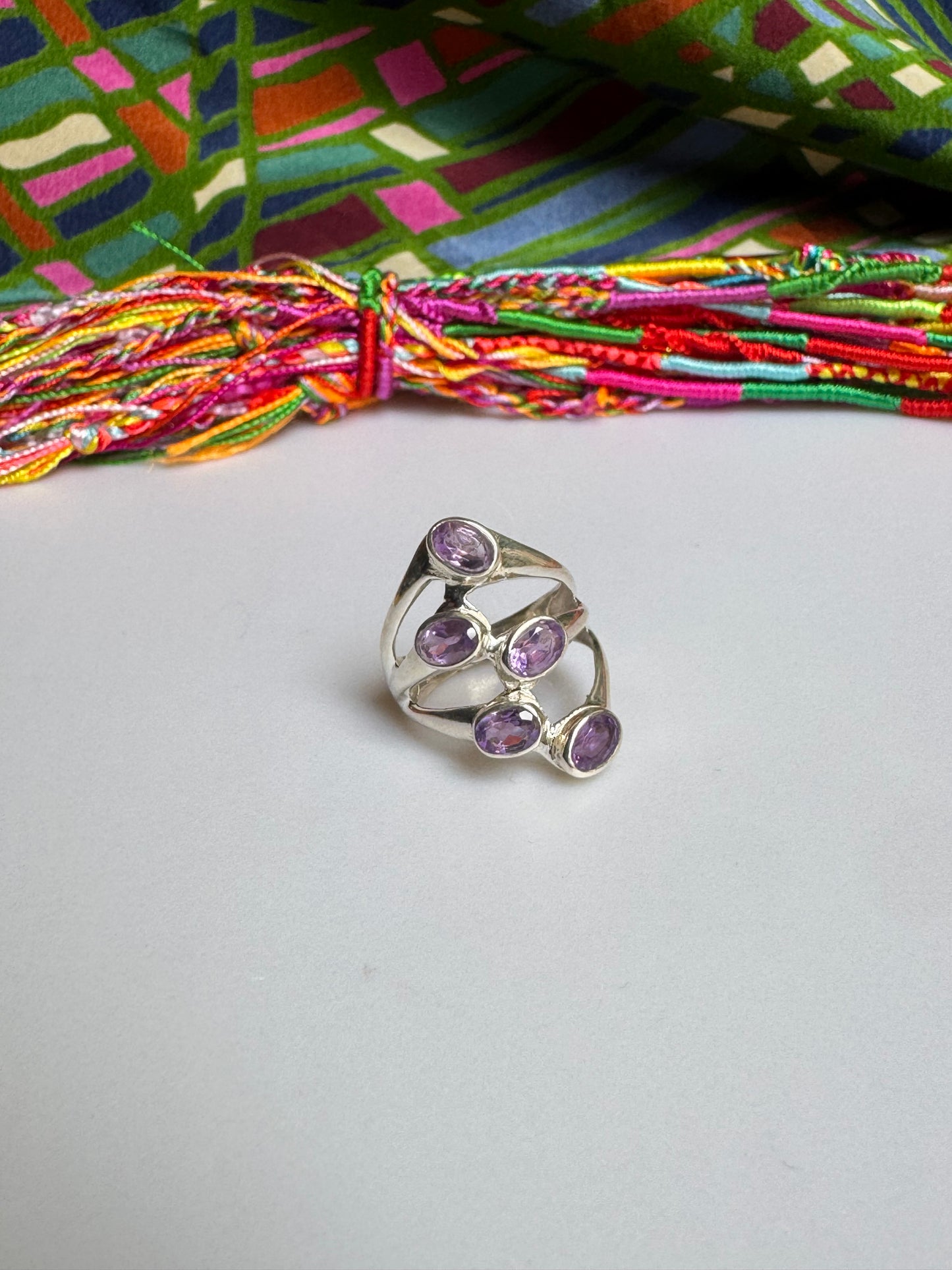 925 silver amethyst ring size 19/20 - 6A