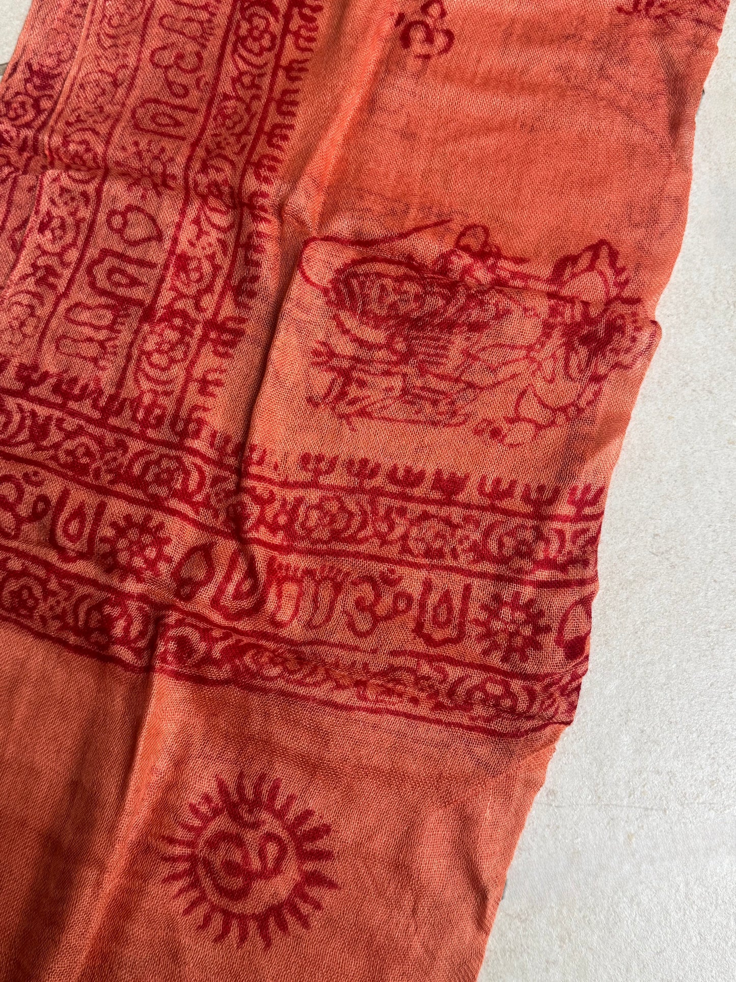 Pashmina sciarpa India arancione ohm e Shiva