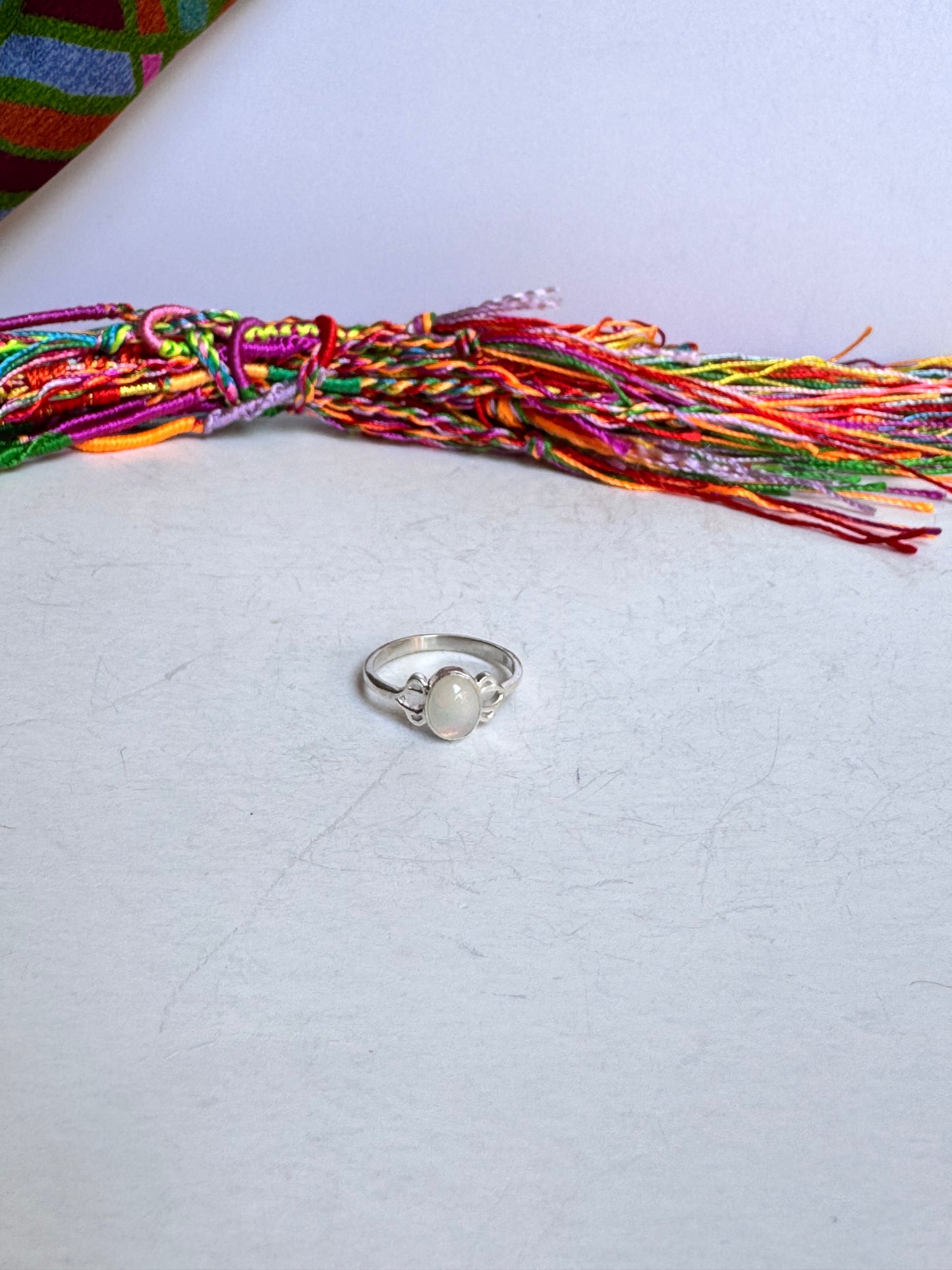 Anello argento 925 opale misura 14 24OP