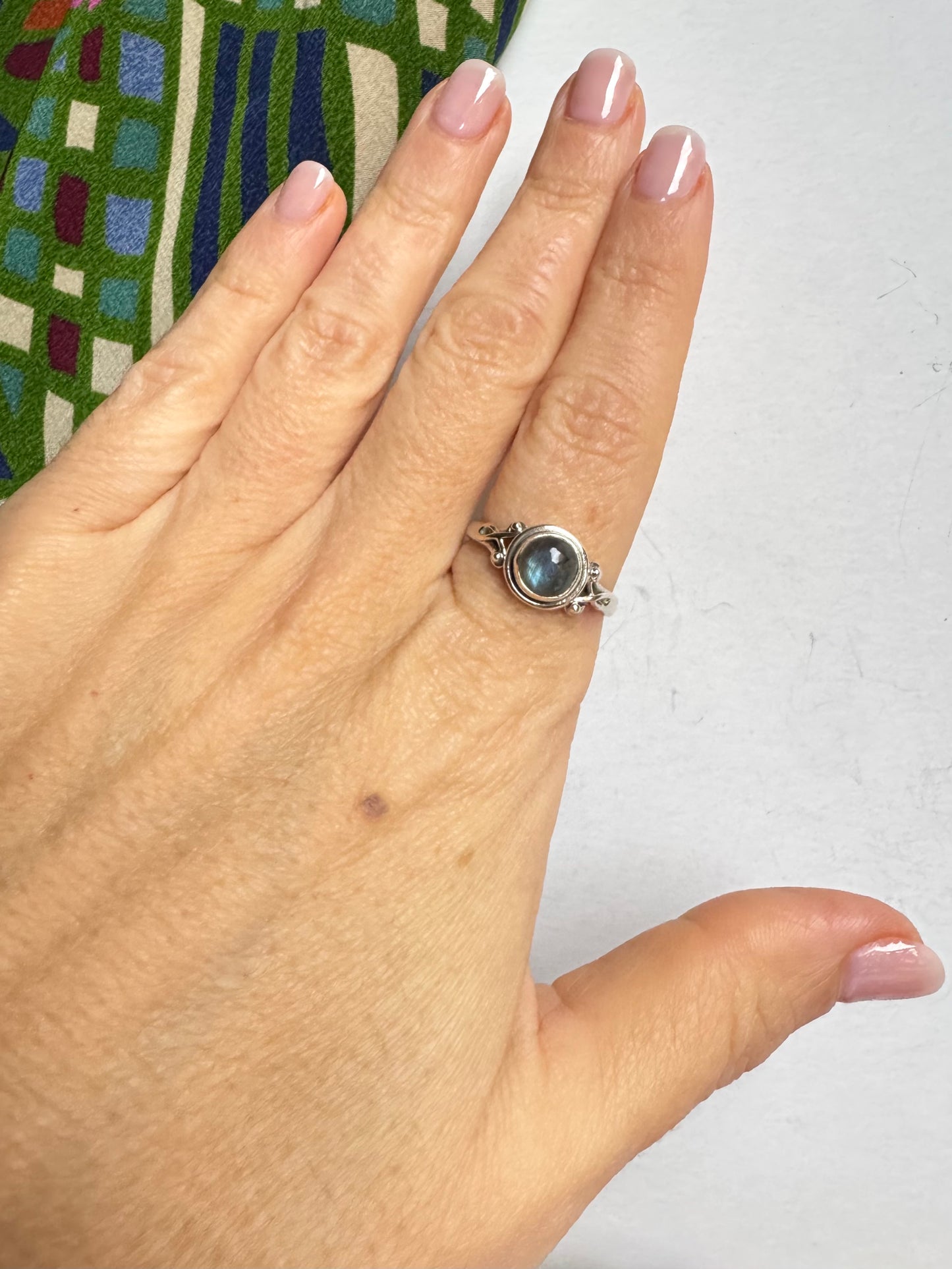 Anello argento 925 labradorite misura 20 - 33SZ