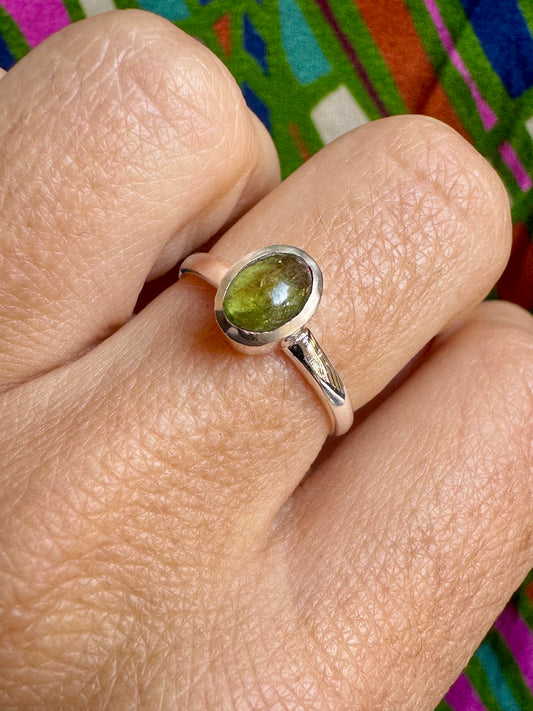 925 silver tourmaline ring size 14/15 - TA39