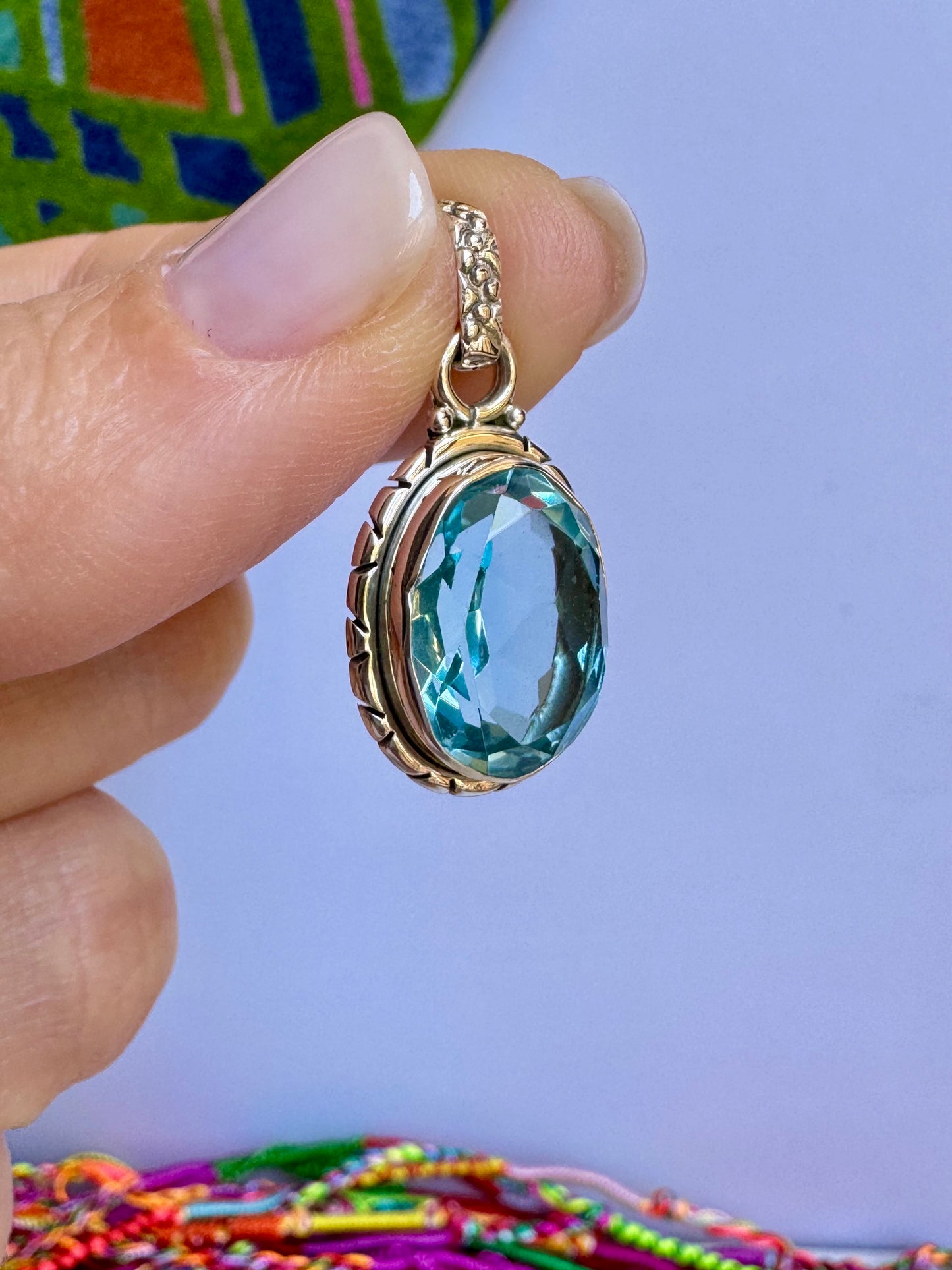 Ciondolo pendente argento 925 acquamarina 1 AQ
