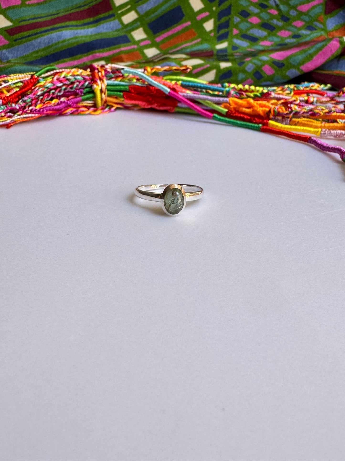 925 Silber Turmalin Ring Größe 14 - TA18