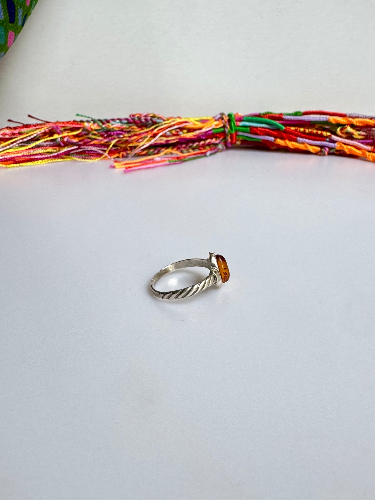 Anello argento 925 ambra misura 16 - 20AMB