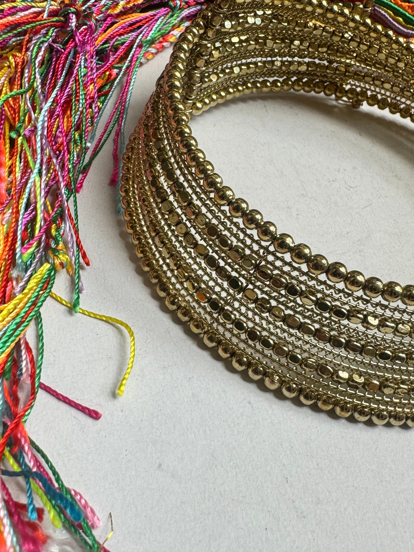 Multi-strand golden ball collar