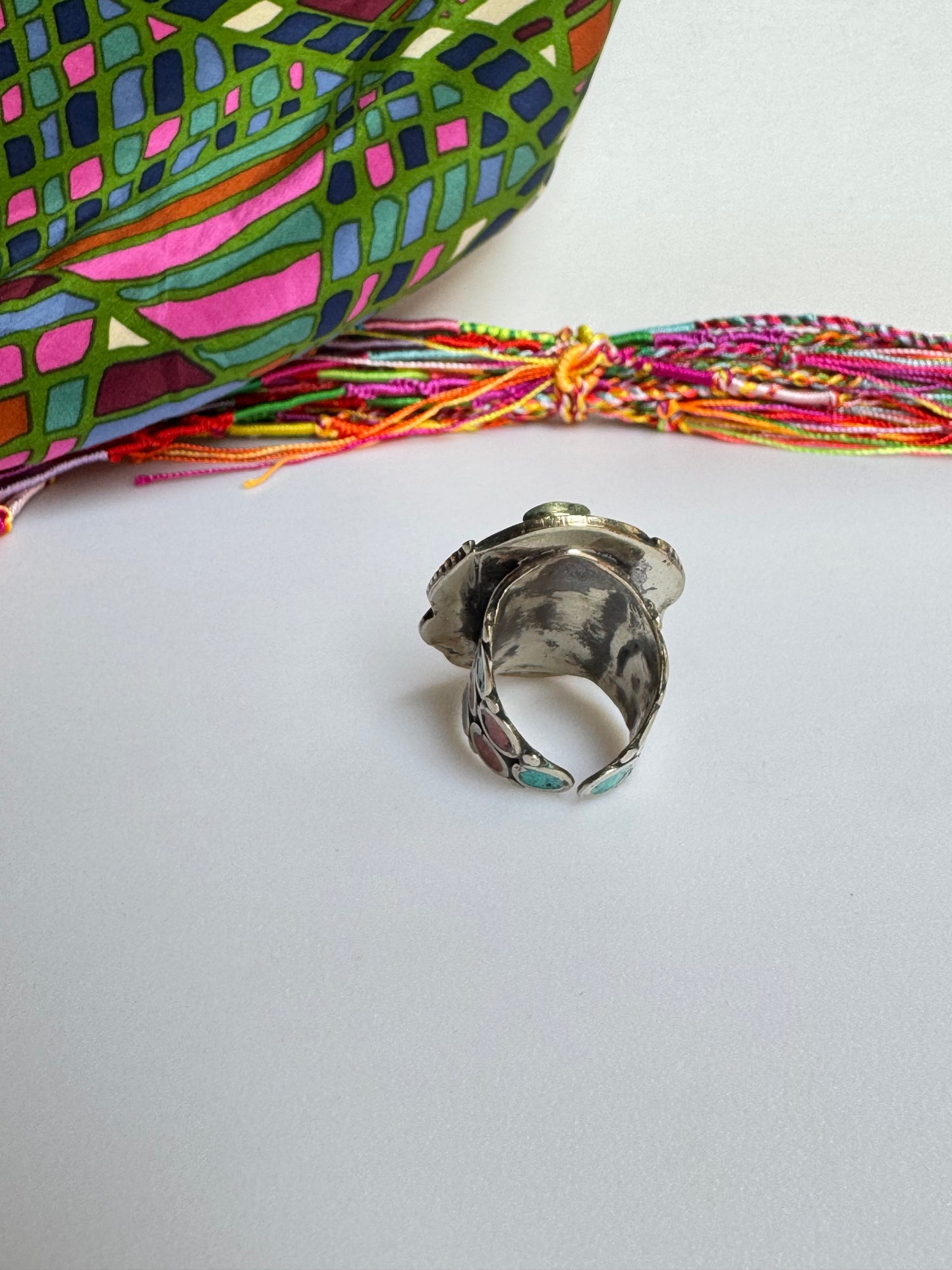 Anello nepalese mosaico vintage