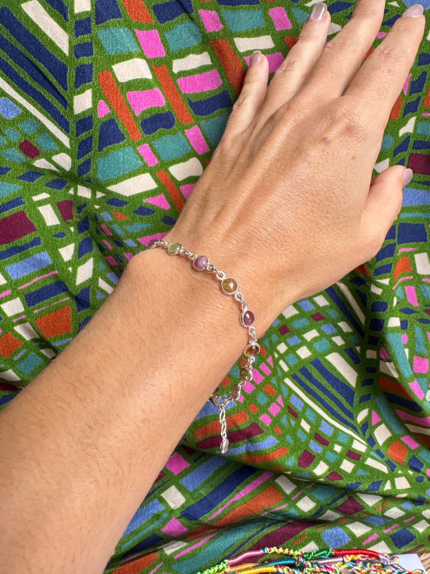 925er Silber Turmalinarmband B70