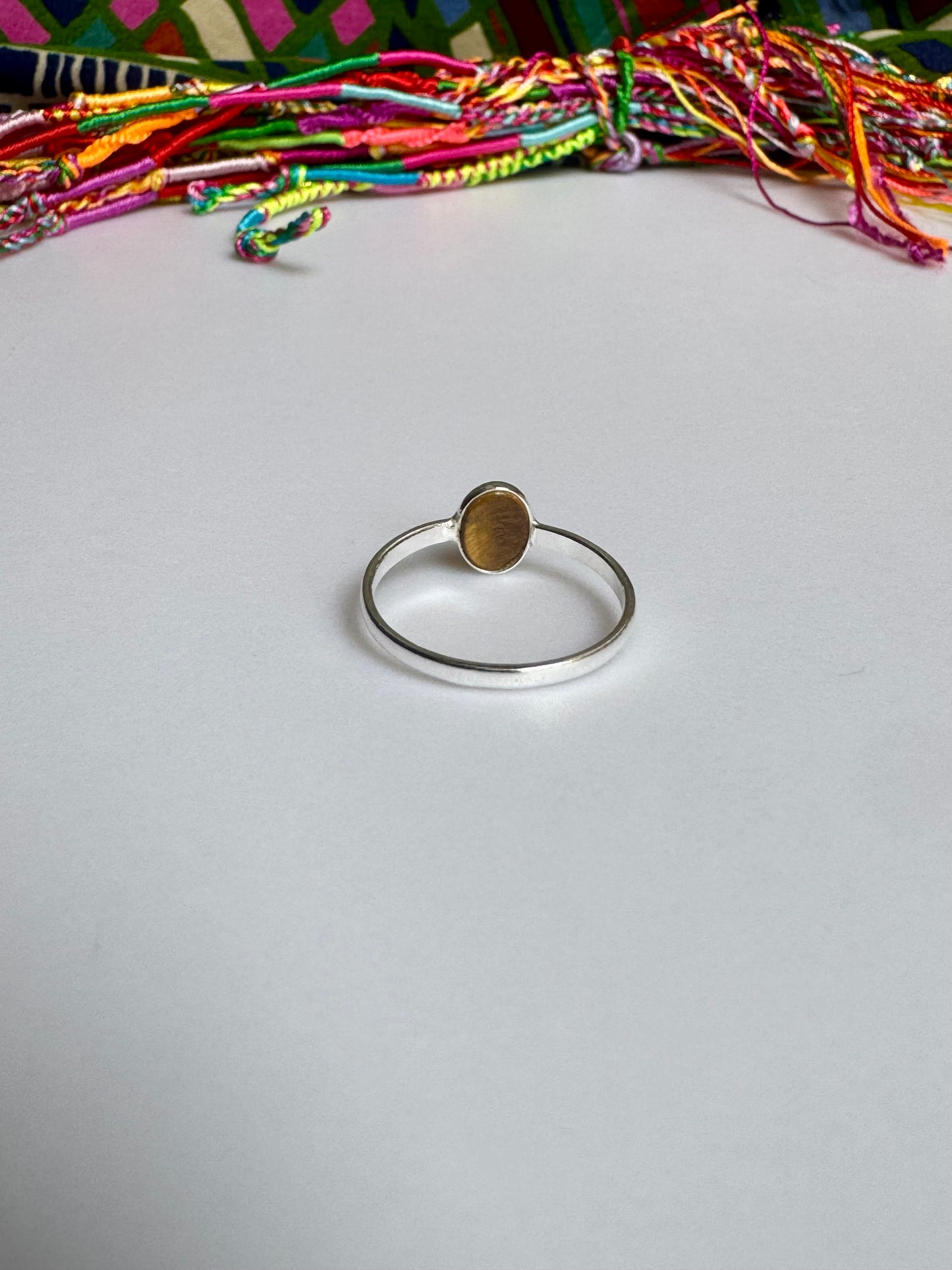 925 silver tiger eye ring size 22 - G22