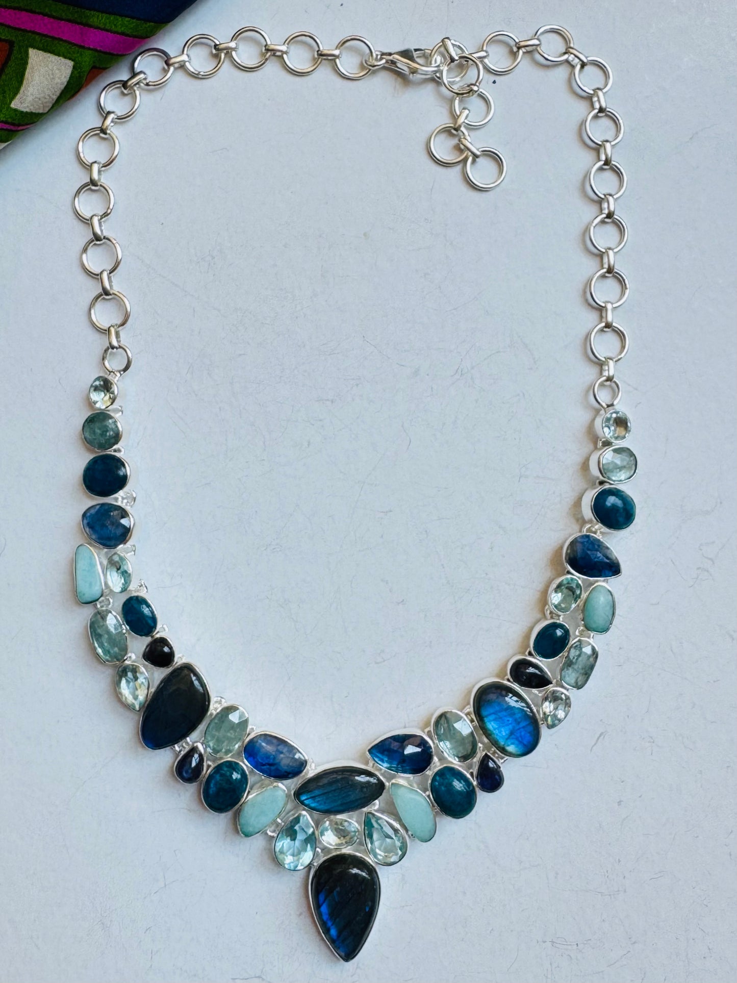 Collana argento 925 multipietra 33k