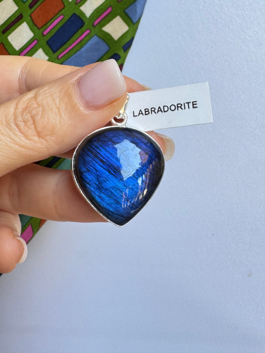 Ciondolo pendente argento 925 labradorite 22K