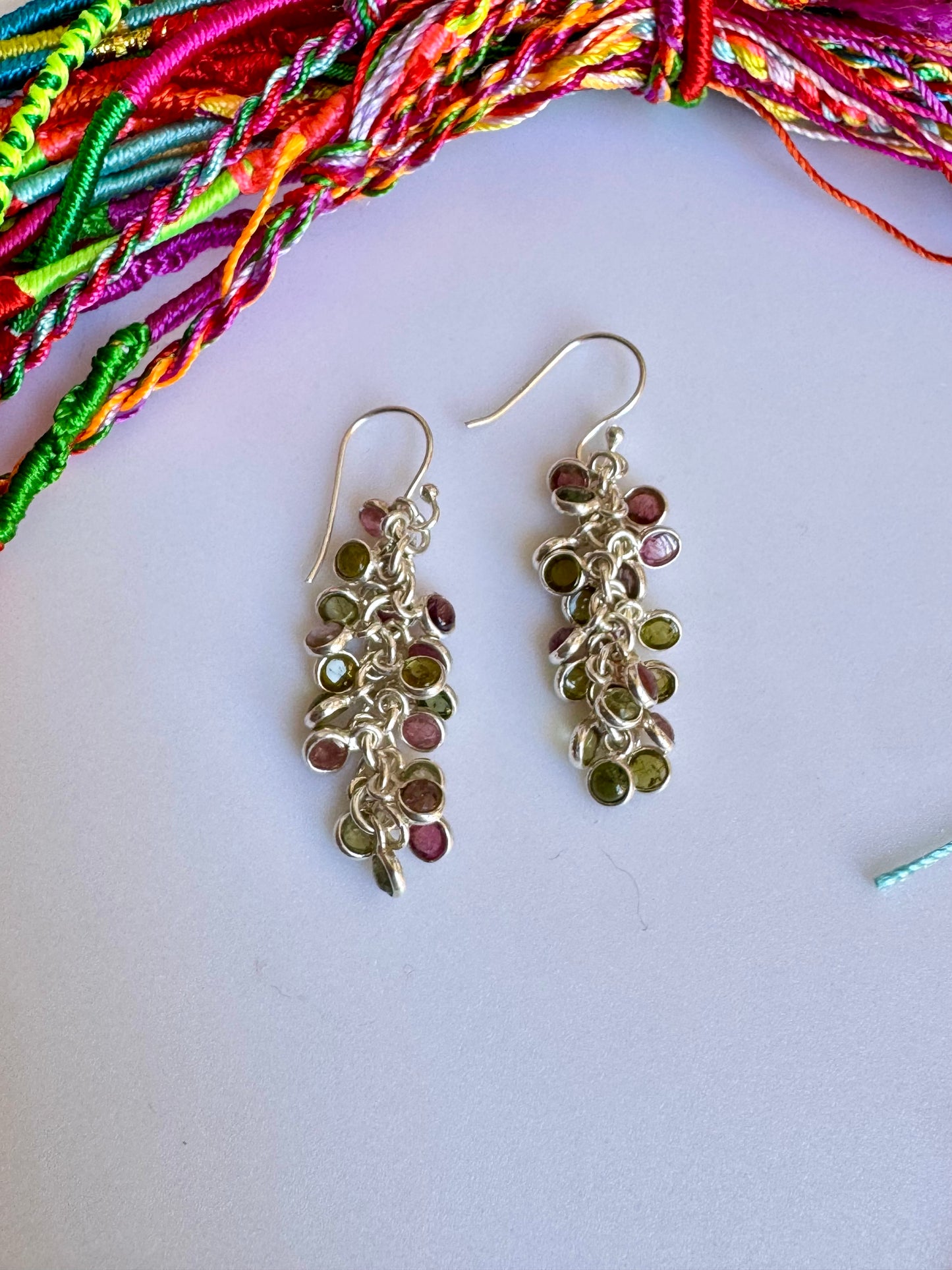 925 silver tourmaline earrings D21