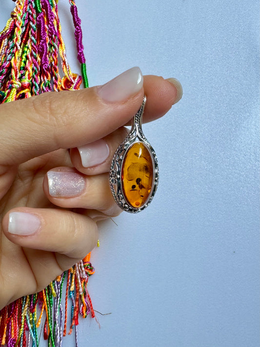 925er Silberanhänger Bernstein 7AM