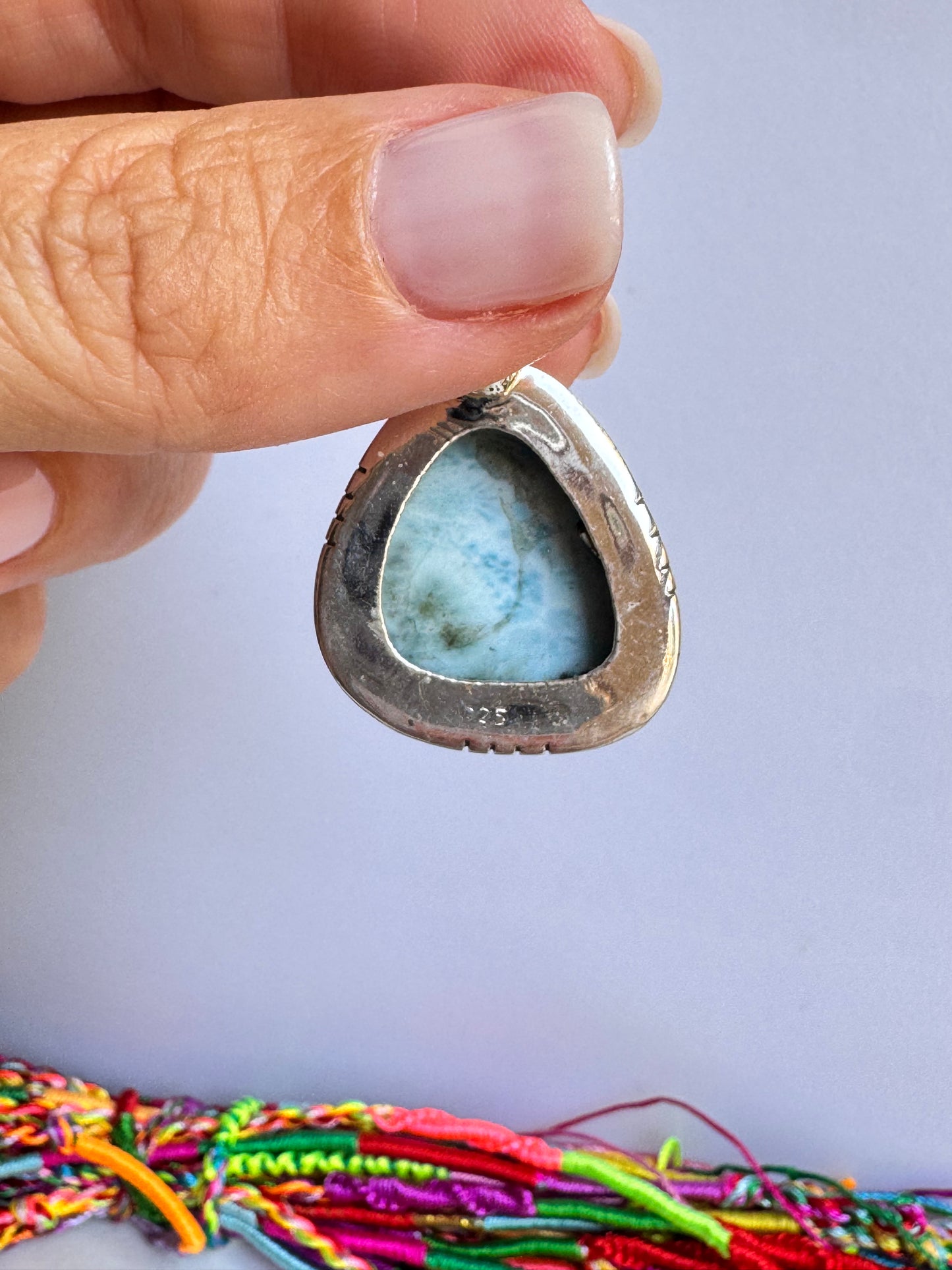 Ciondolo argento 925 larimar 50K