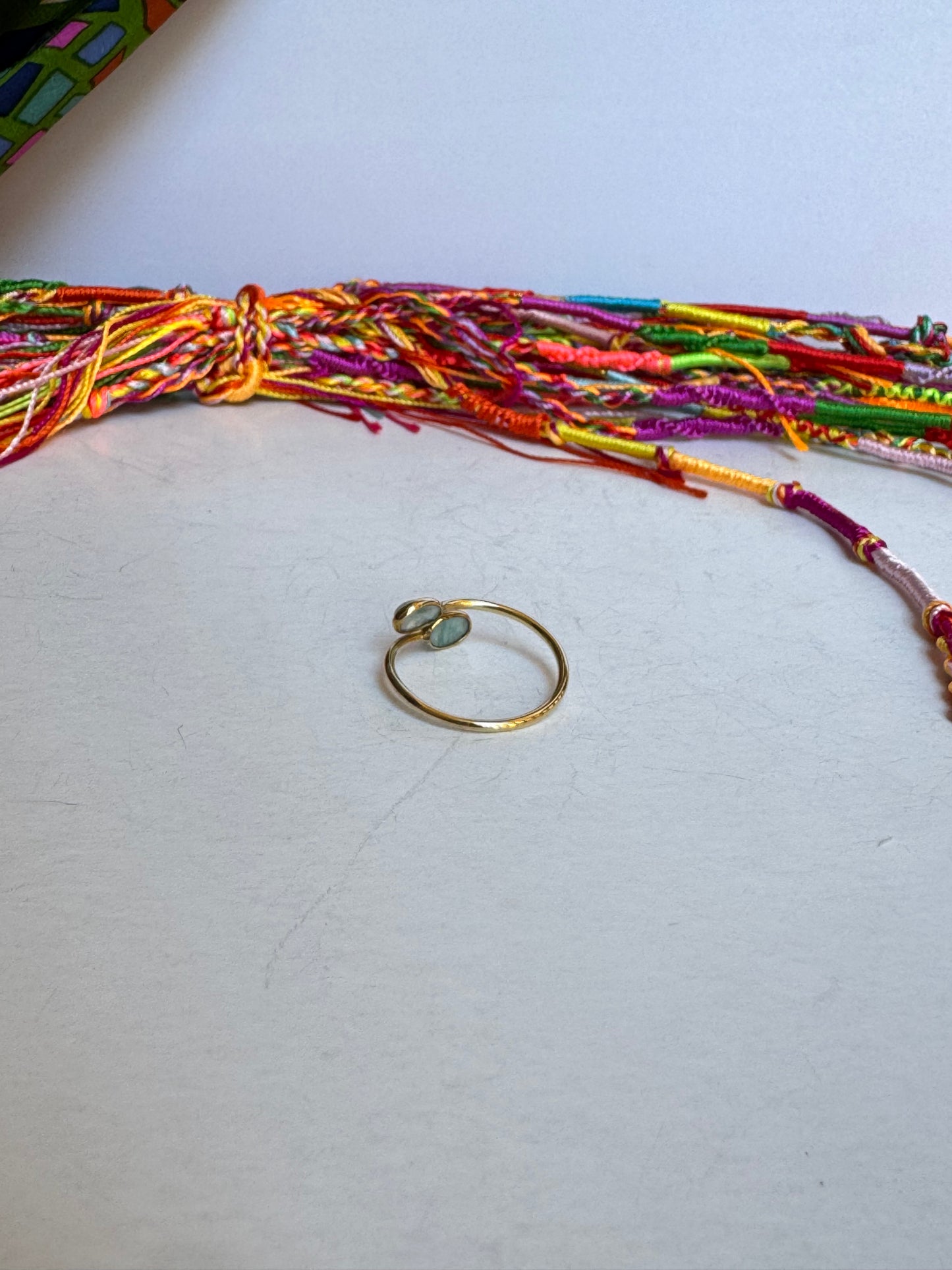 Anello boho dorato amazzonite
