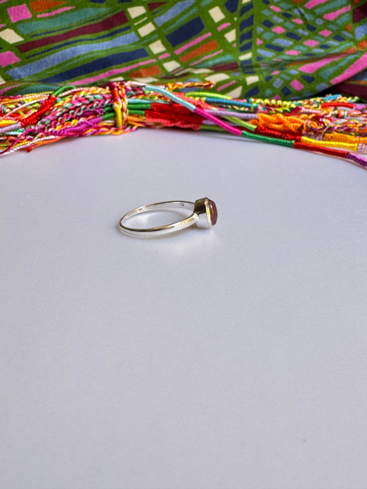 925 Silber Turmalin Ring Größe 22/23 TA20 defekt