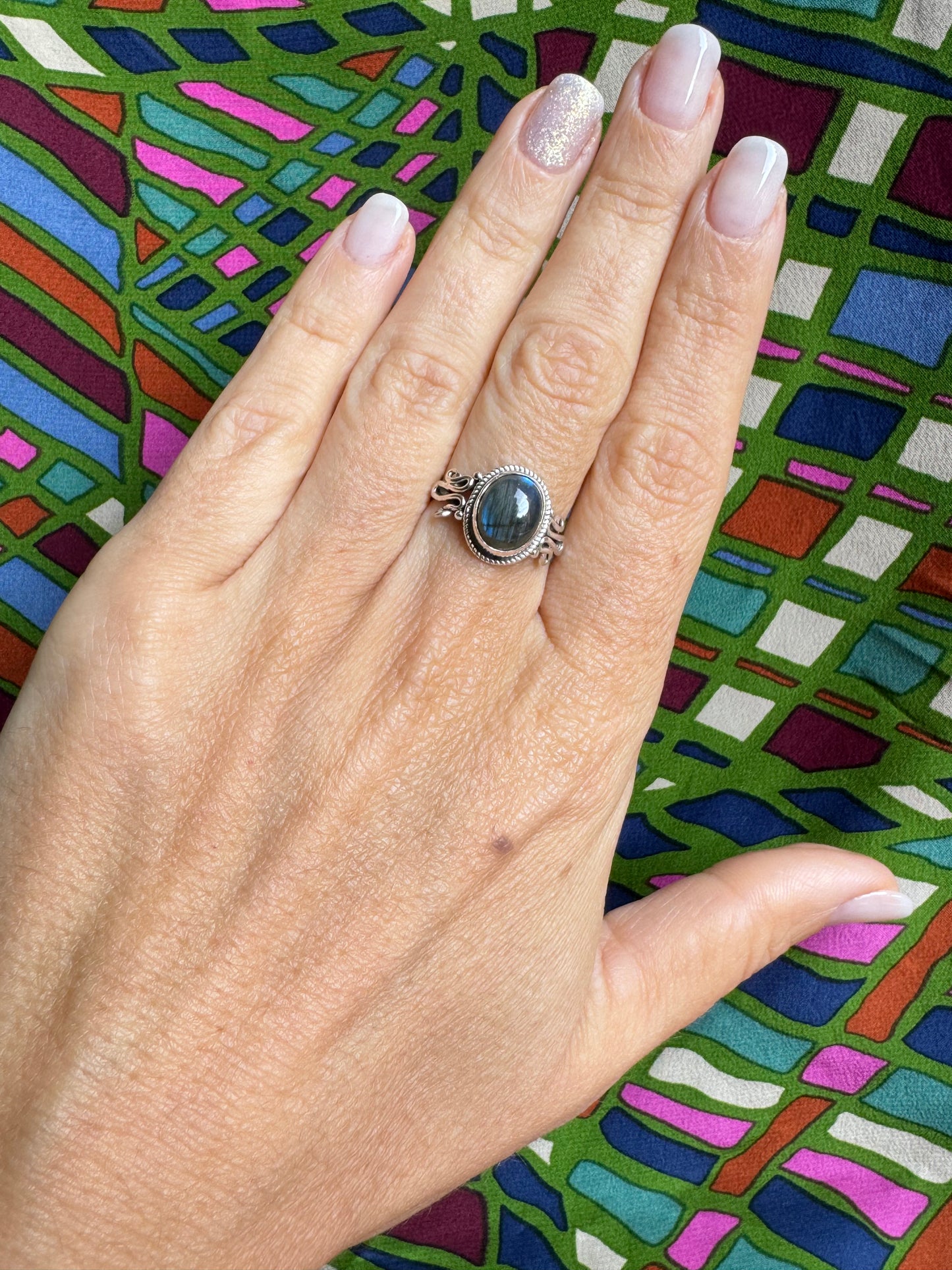 Labradorite Silver Ring Z37