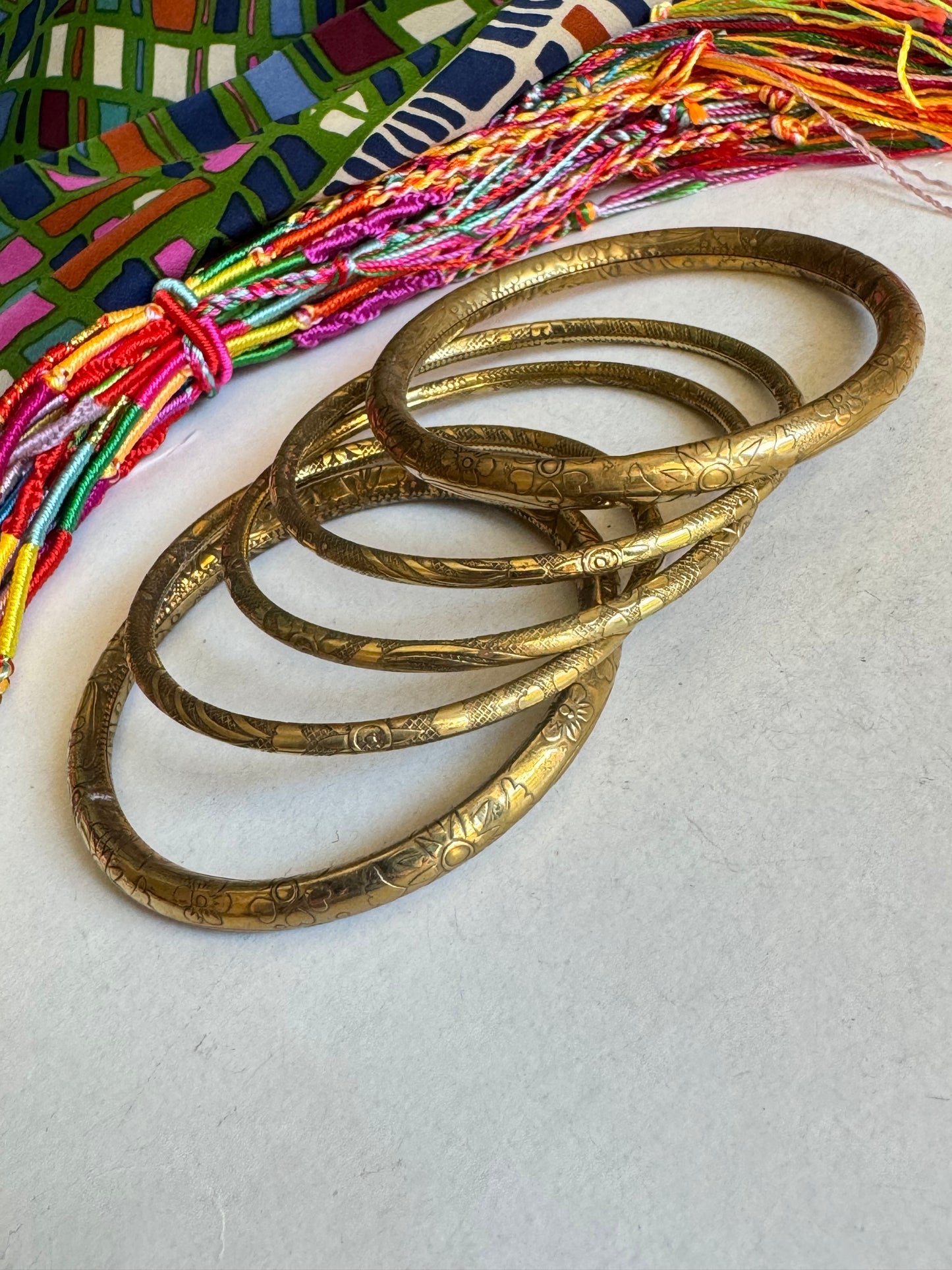 5 piece golden bangle bracelet