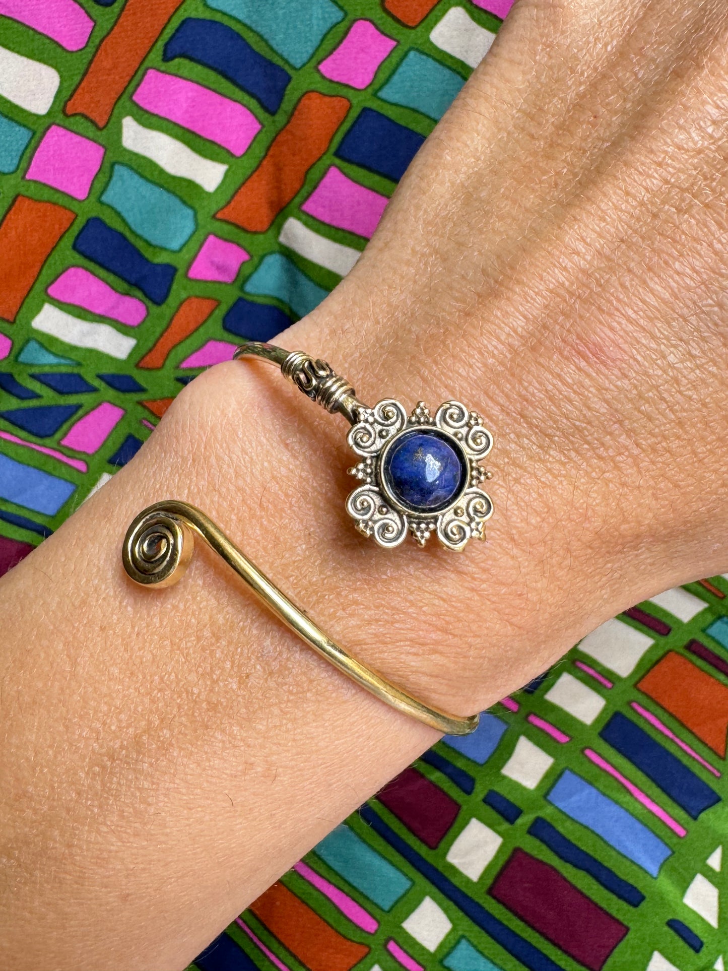 Golden lapis boho bracelet