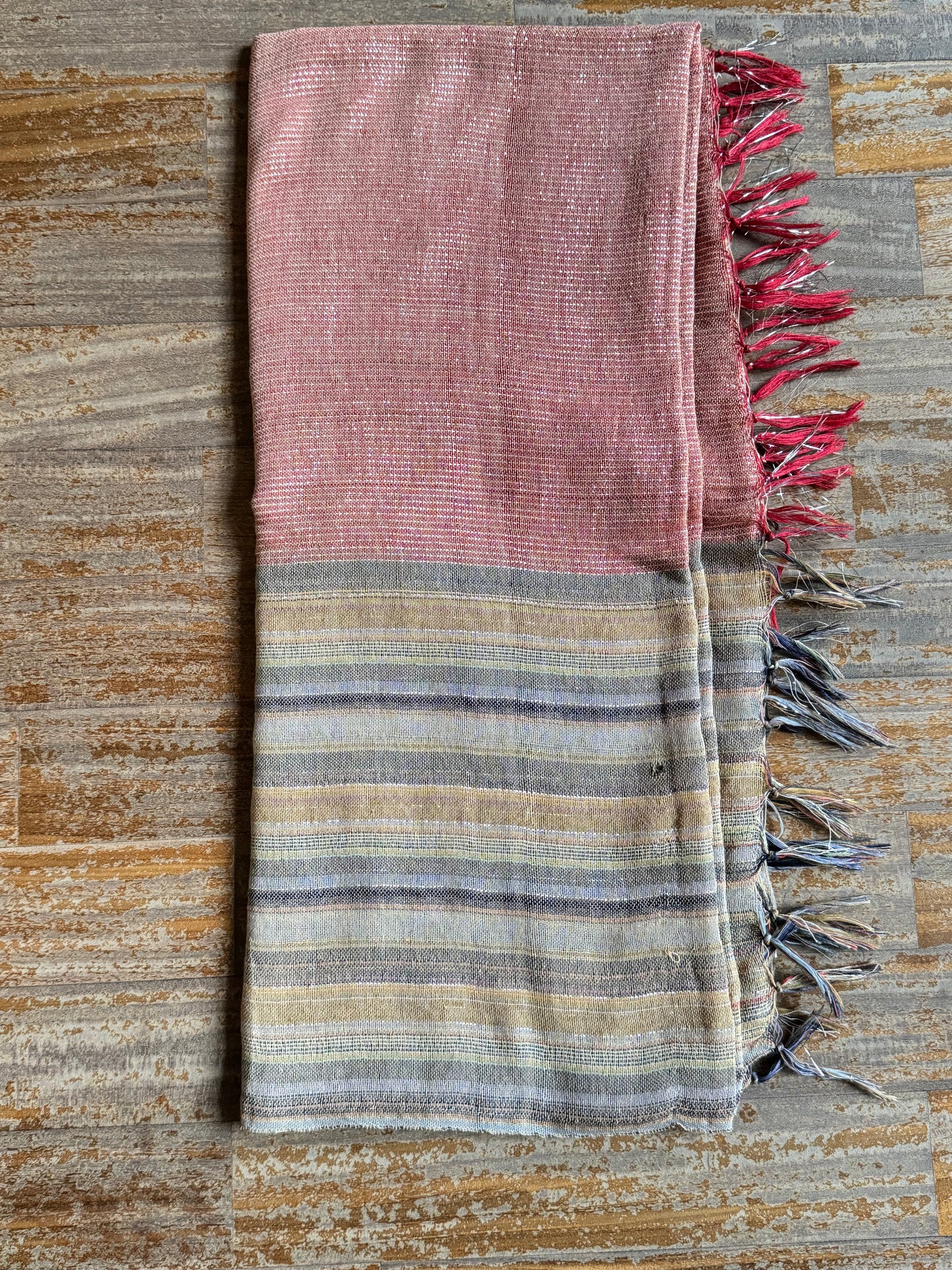 Pashmina scarf stole India green and pink