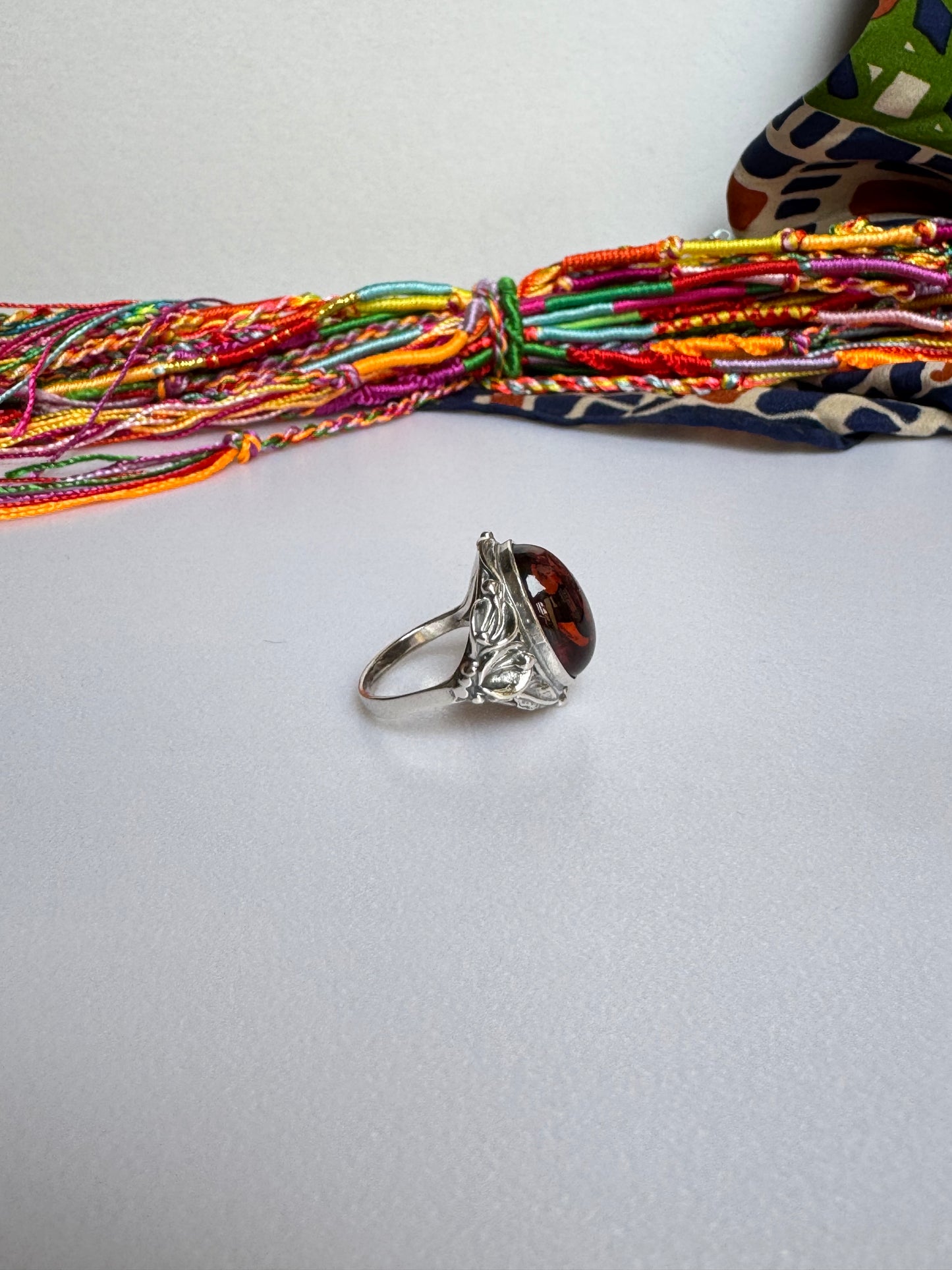 Anello argento 925 ambra misura 14/15 - 13AMB