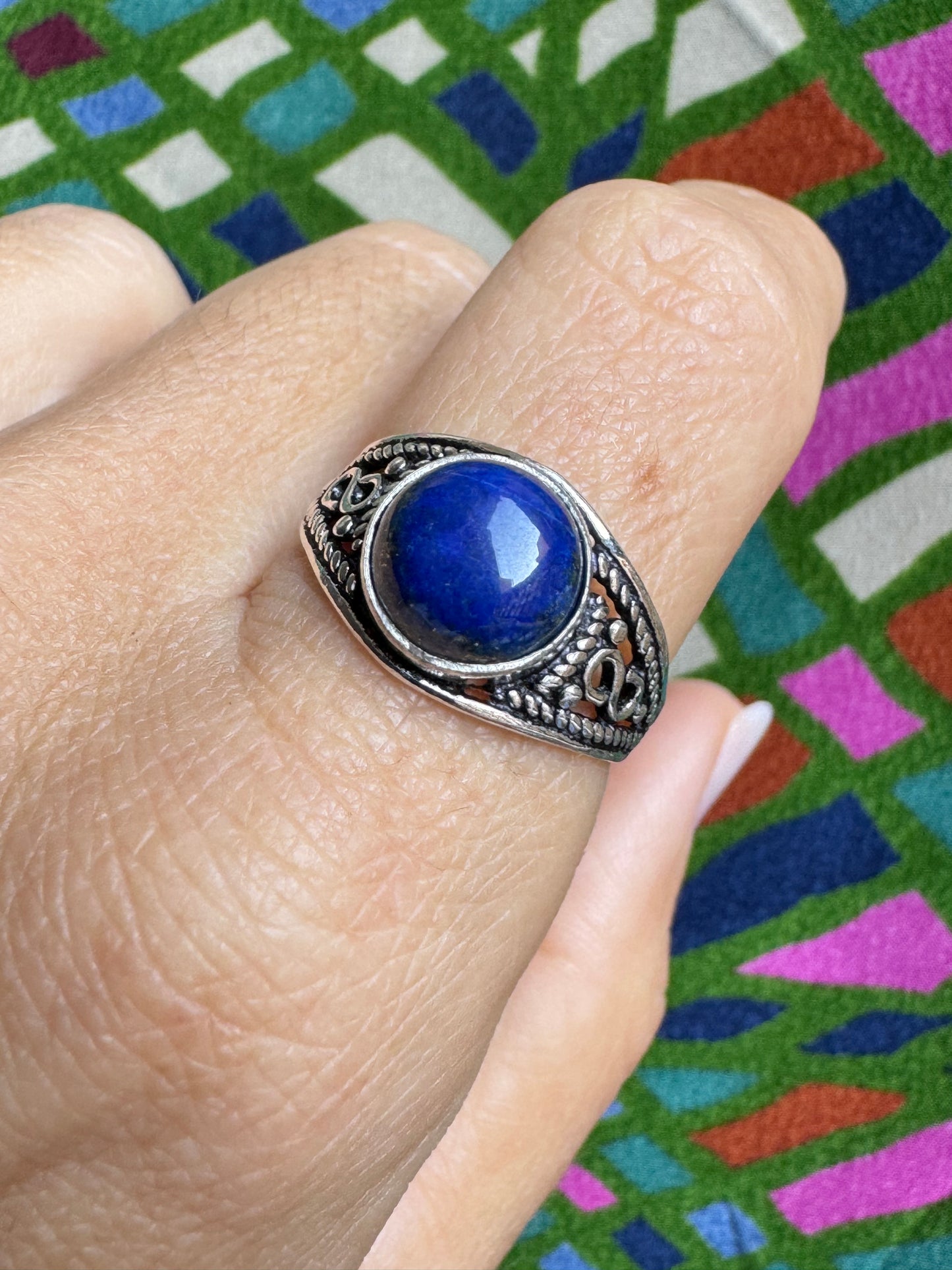 925 silver ring lapis lazuli E86