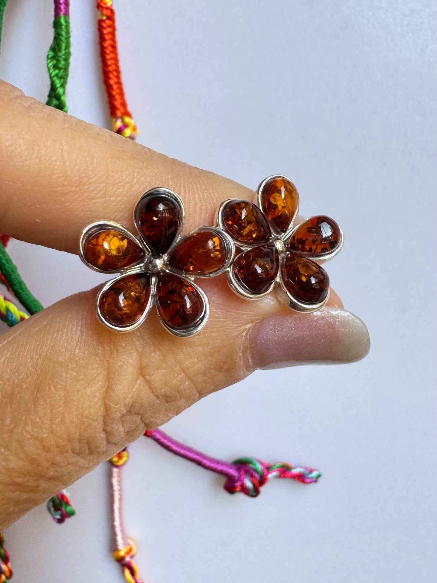 925 silver amber stud earrings 32AM