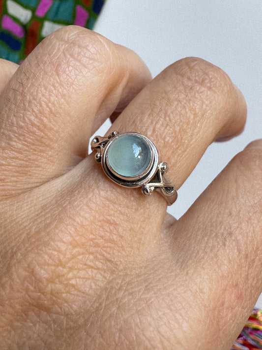 Anello argento 925 calcedonio misura 15 - 1CA