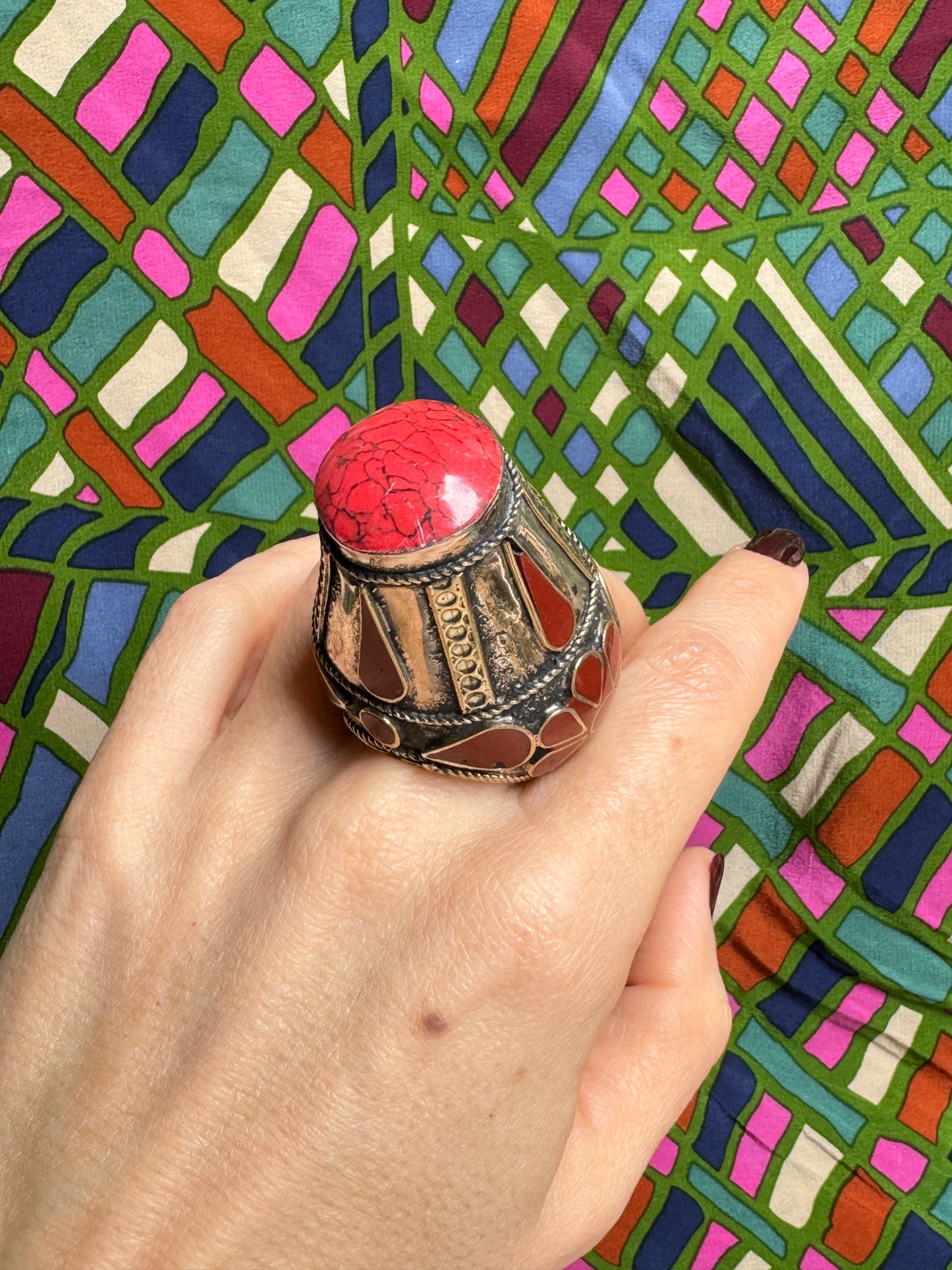 Large antique vintage red seal ring