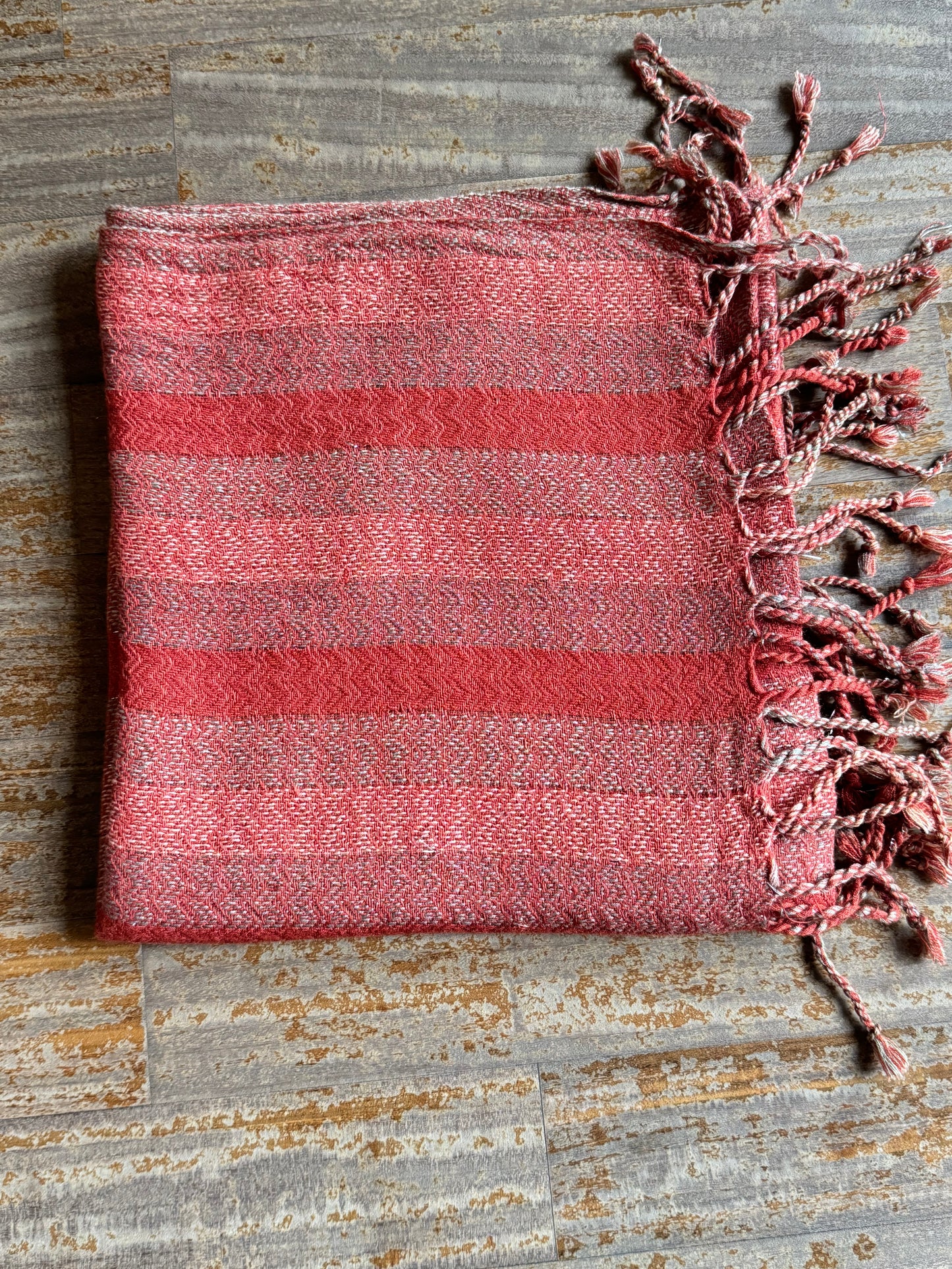 Pashmina scarf stole India earth and light blue