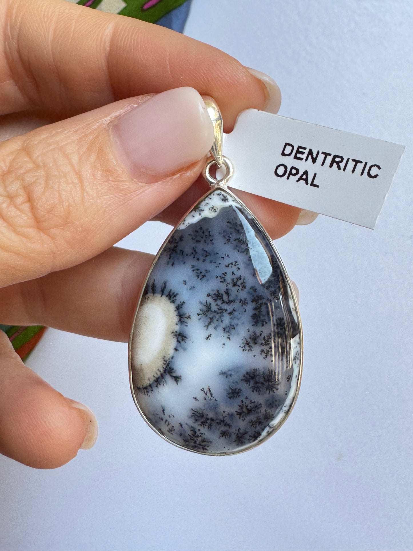 Ciondolo argento 925 dentritic opale misura 29K