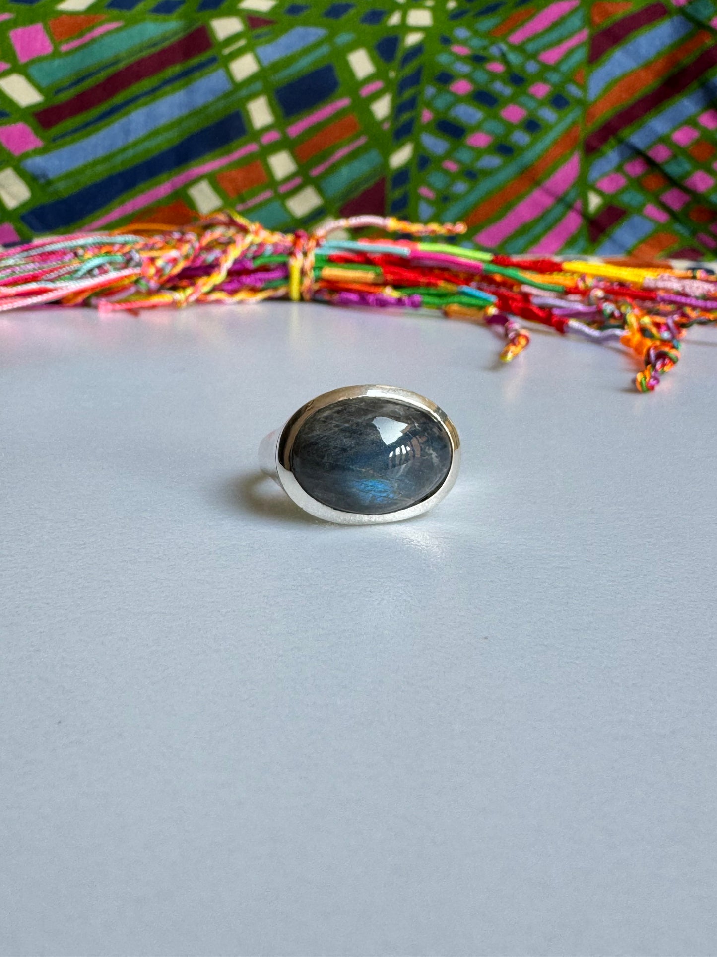 Anello argento labradorite E60