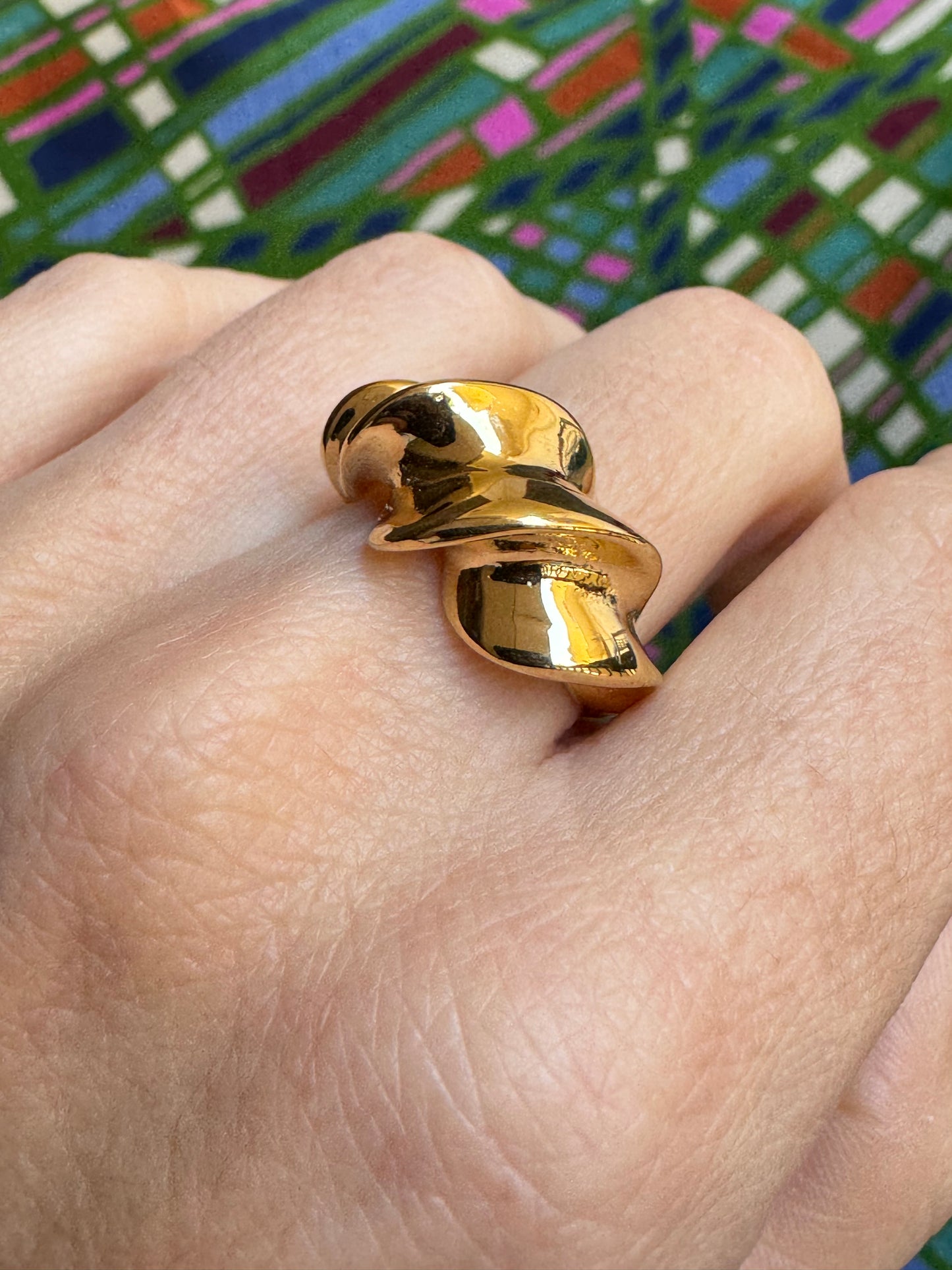 Golden steel ring design